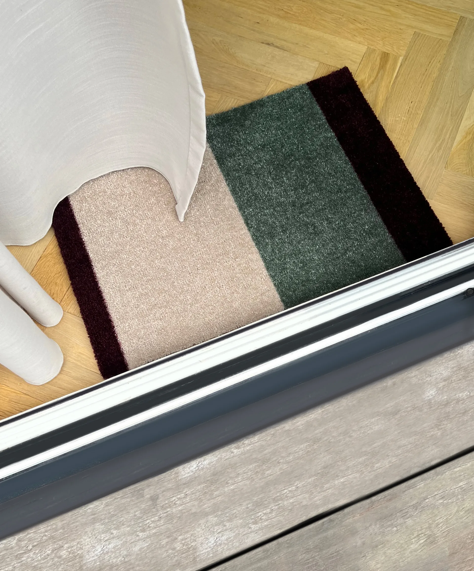 Stripes dörrmatta horisontell, Green-ivory-bordeaux, 40x60 cm tica copenhagen