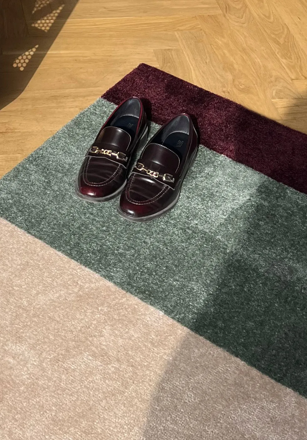 Stripes dörrmatta horisontell, Green-ivory-bordeaux, 60x90 cm tica copenhagen