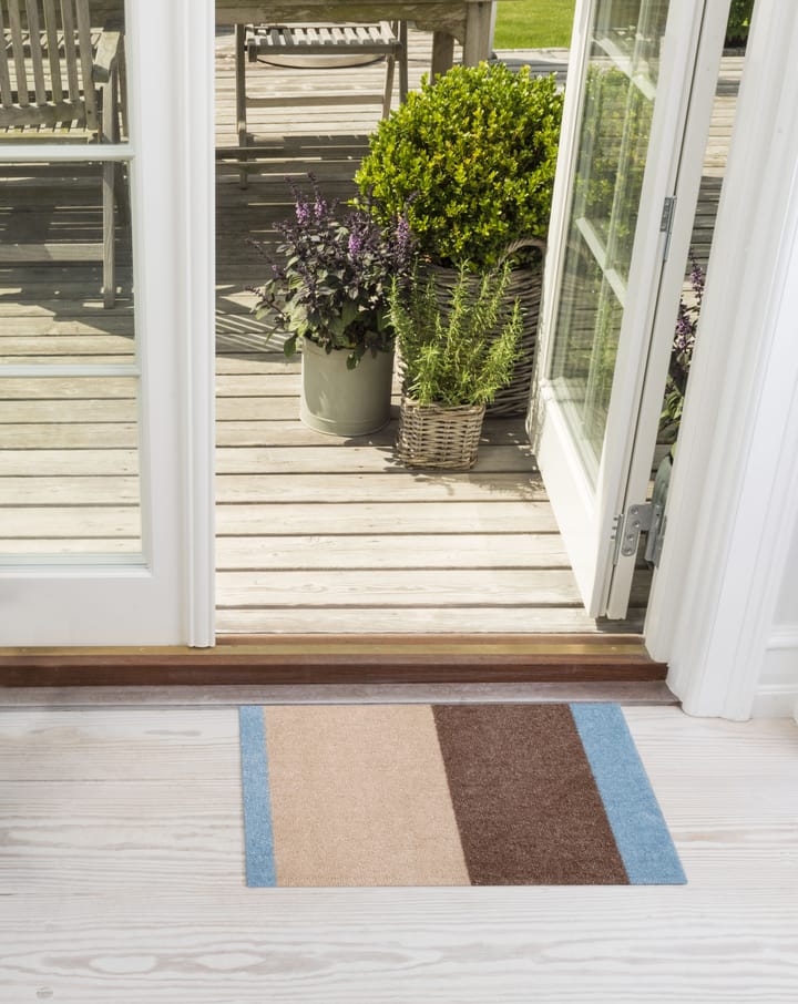 Stripes dörrmatta horisontell, Ivory-sand-blue, 40x60 cm tica copenhagen