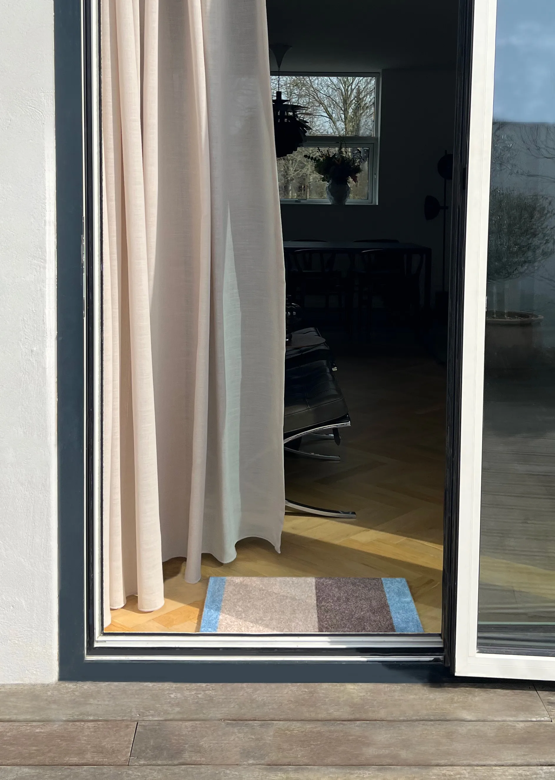 Stripes dörrmatta horisontell, Ivory-sand-blue, 40x60 cm tica copenhagen