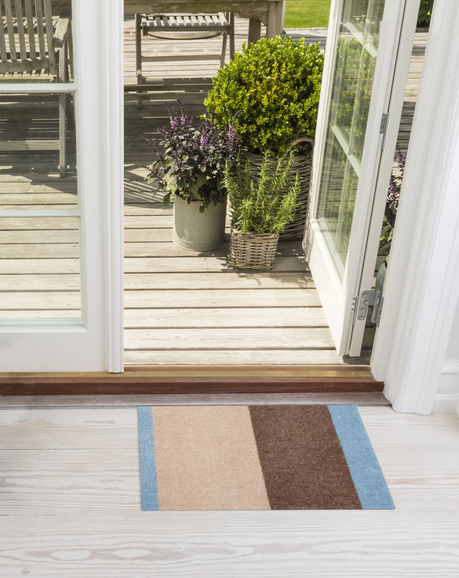 Stripes dörrmatta, Ivory-sand-blue, 40x60 cm tica copenhagen