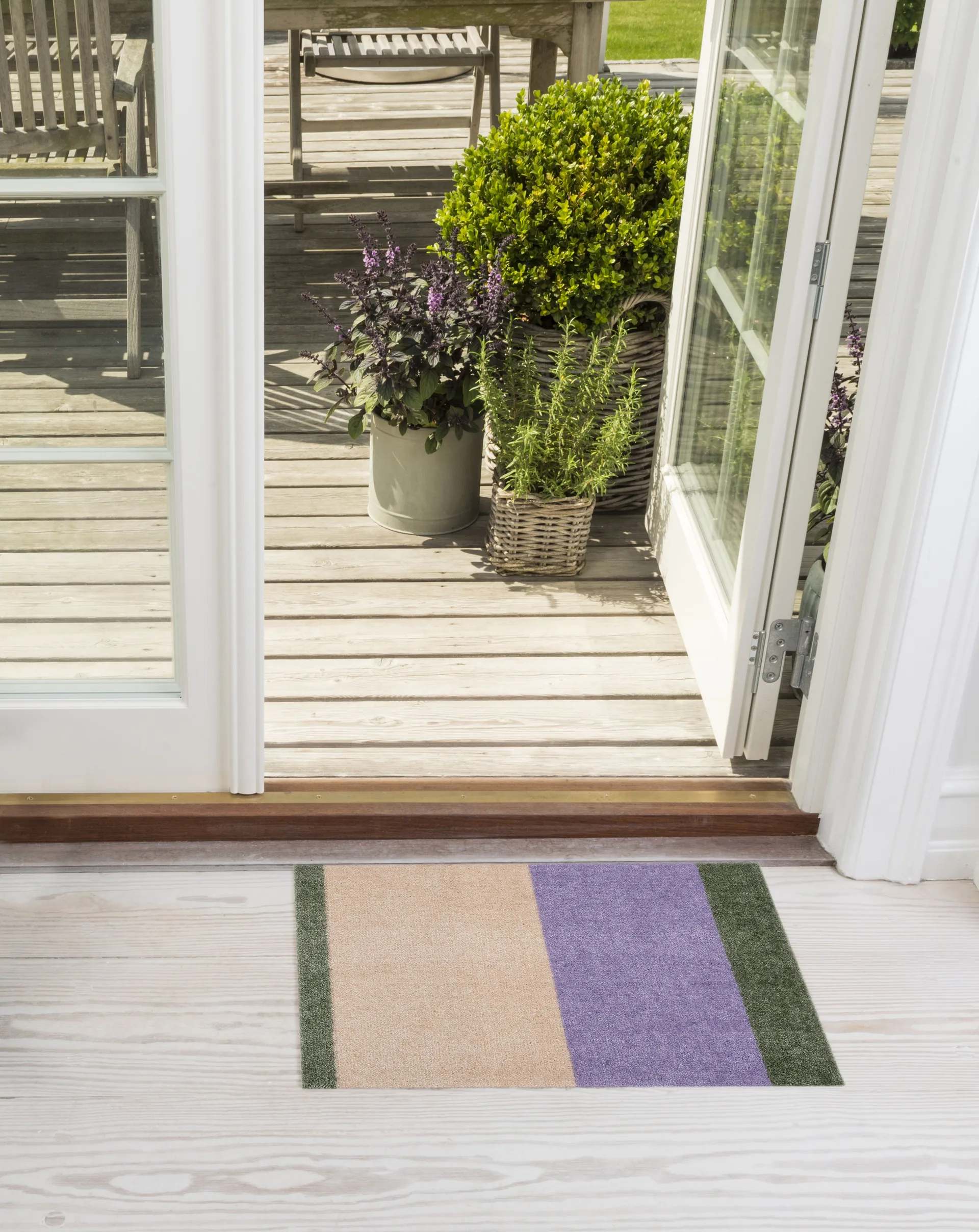 Stripes dörrmatta, Lilac-ivory-green, 40x60 cm tica copenhagen