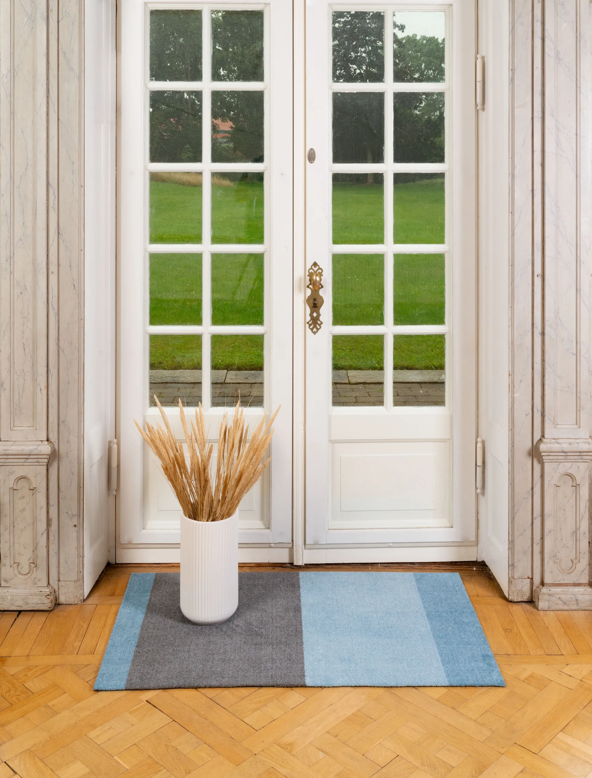 Stripes gångmatta horisontell, Blue-steel grey, 67x120 cm tica copenhagen