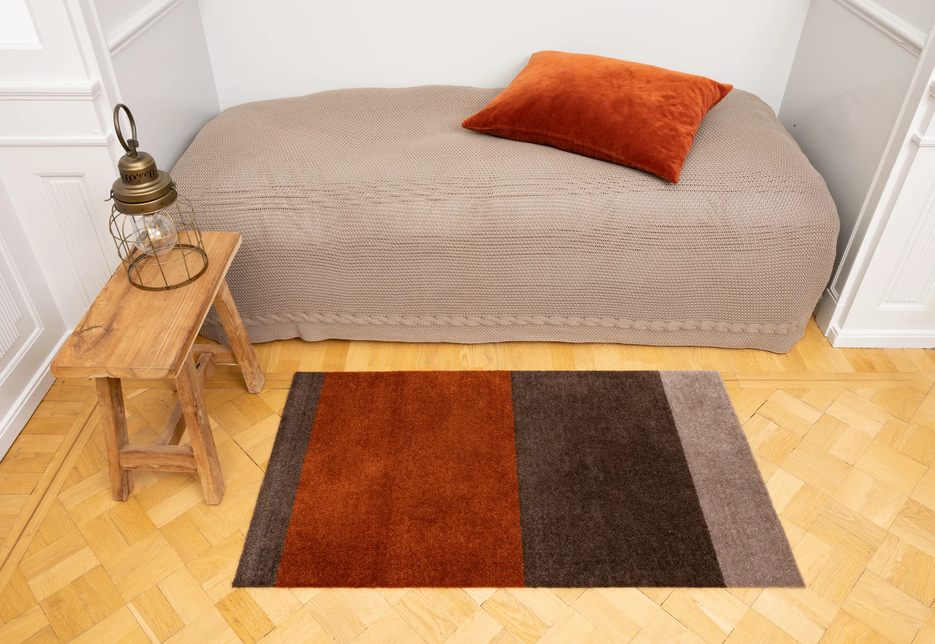 Stripes gångmatta horisontell, Brown-terrakotta 67x120 cm tica copenhagen