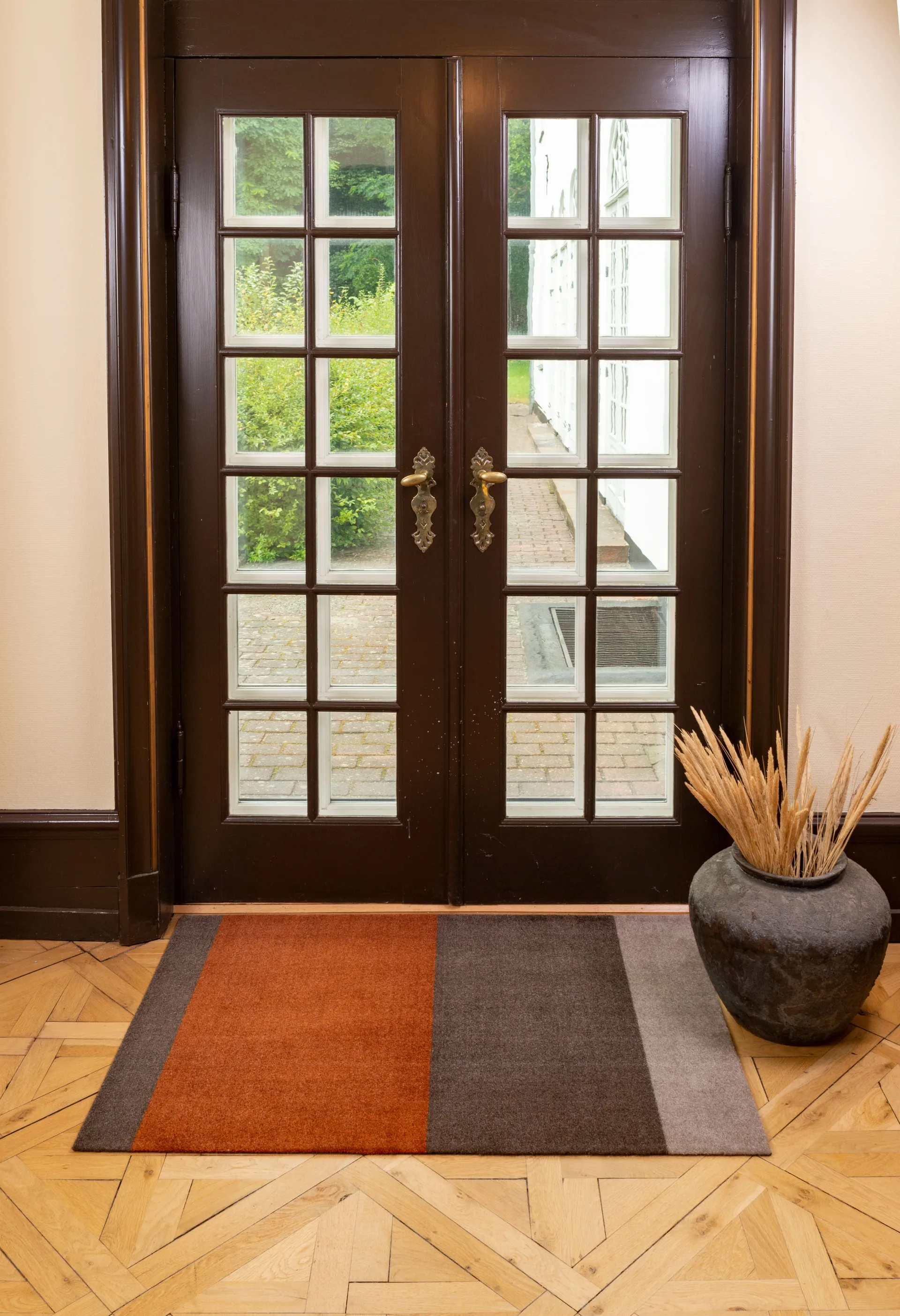 Stripes gångmatta horisontell, Brown-terrakotta 90x130 cm tica copenhagen