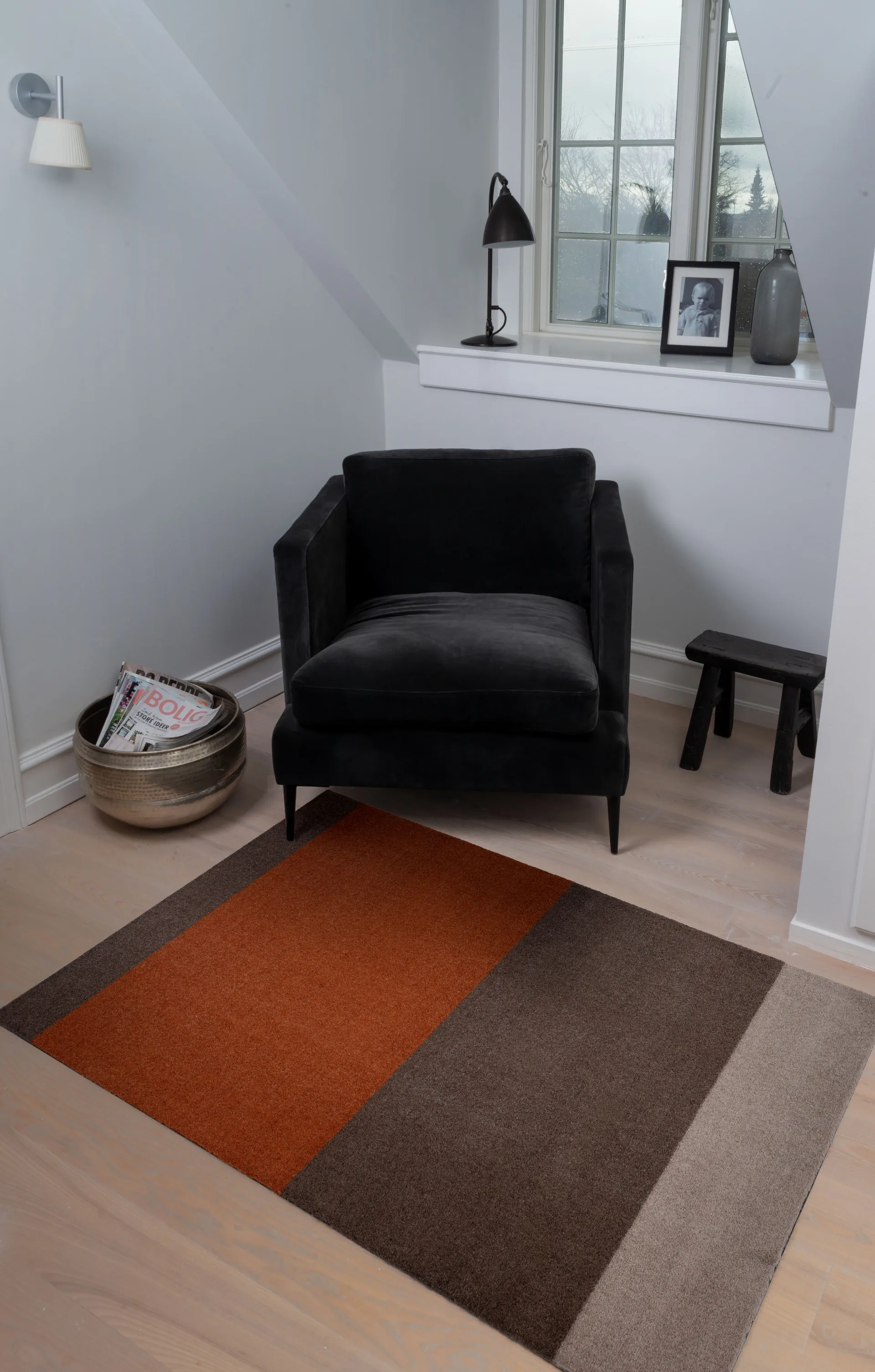 Stripes gångmatta horisontell, Brown-terrakotta 90x130 cm tica copenhagen