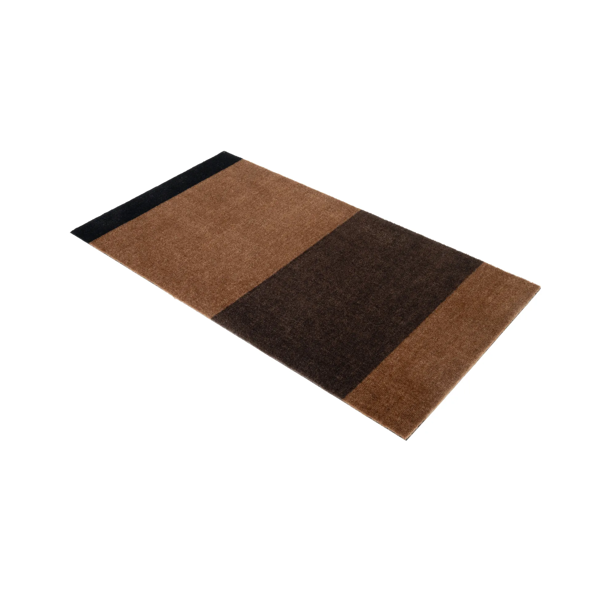 Stripes gångmatta horisontell, Cognac-dark brown-black, 67x120 cm tica copenhagen