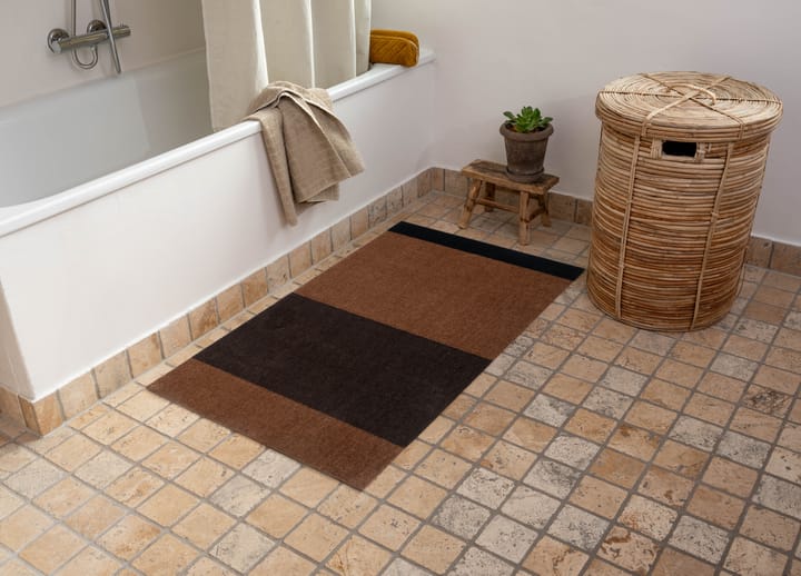 Stripes gångmatta horisontell, Cognac-dark brown-black, 67x120 cm tica copenhagen
