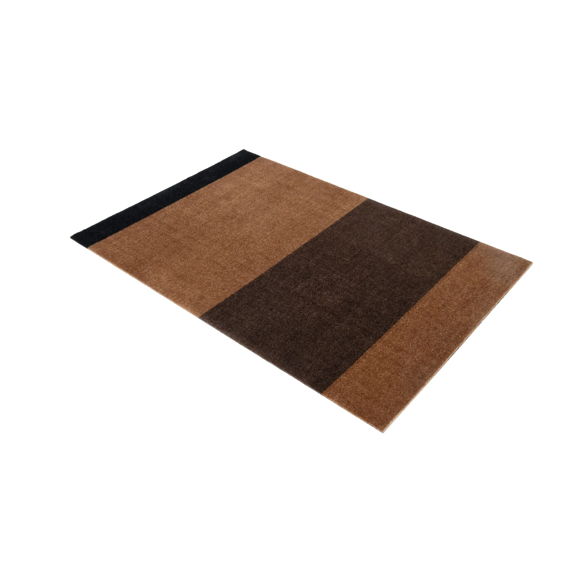 Stripes gångmatta horisontell, Cognac-dark brown-black, 90x130 cm tica copenhagen