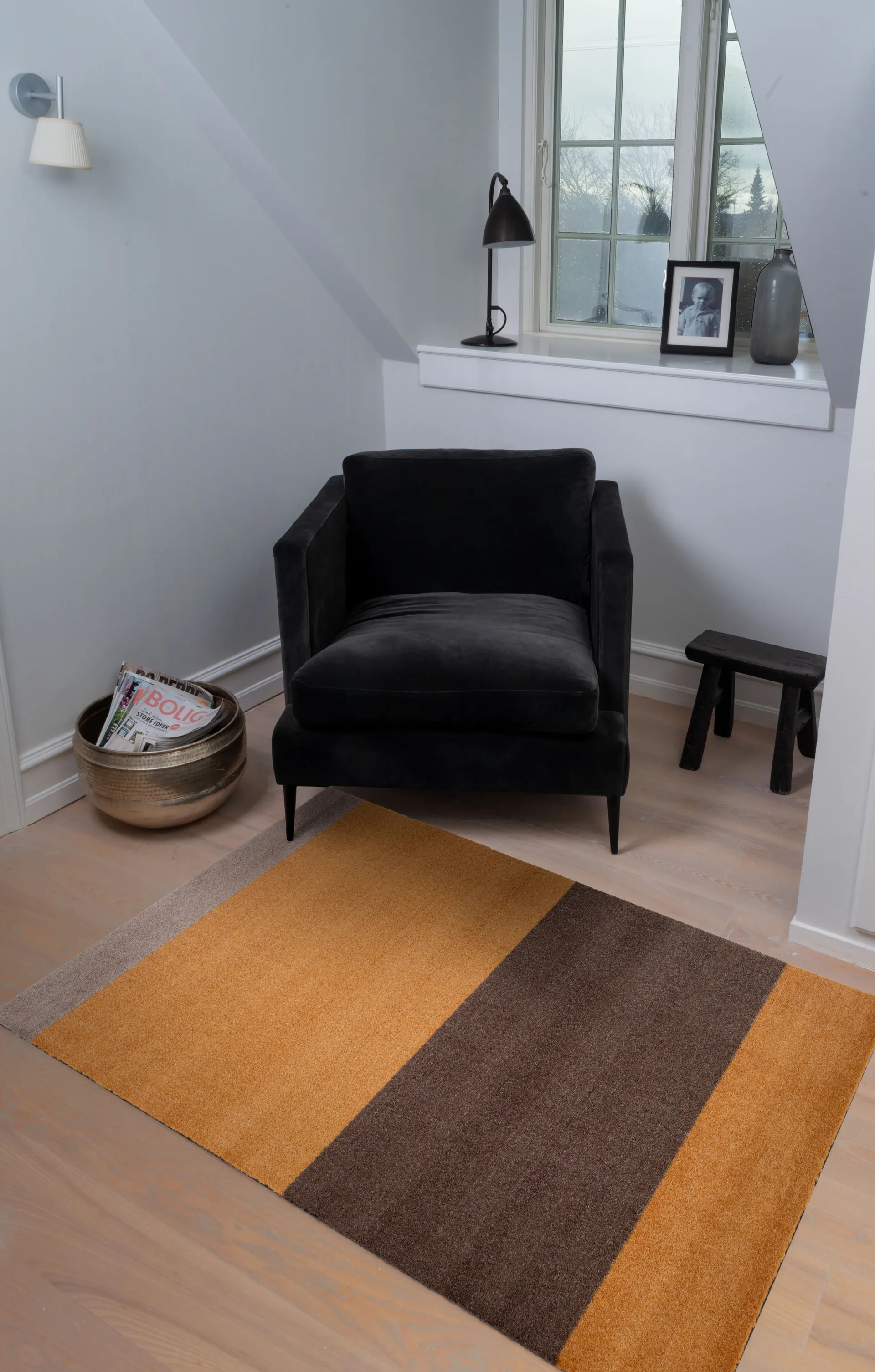 Stripes gångmatta horisontell, Dijon-brown-sand, 90x130 cm tica copenhagen