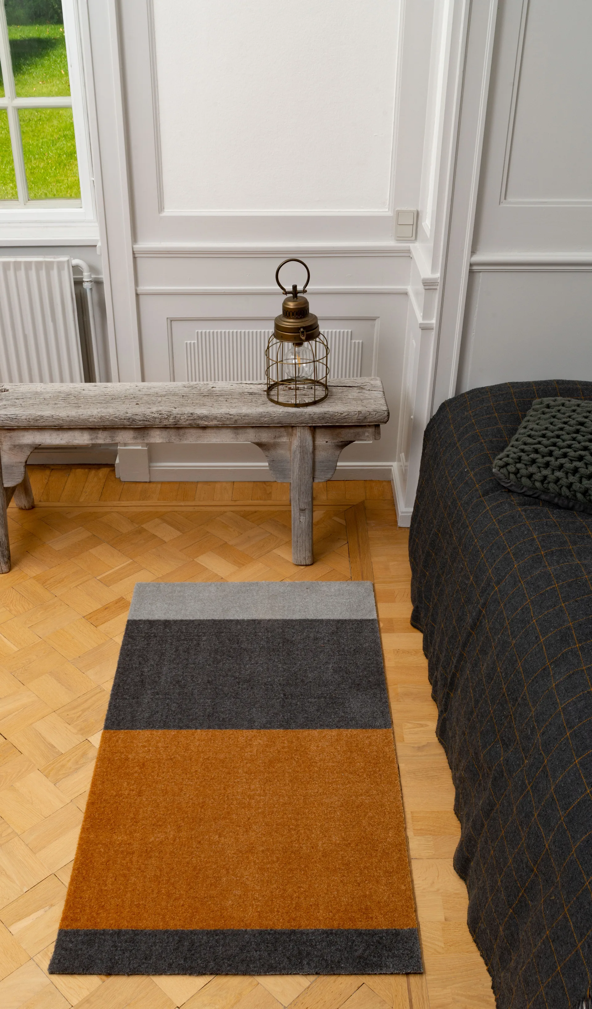 Stripes gångmatta horisontell, Grey-grey-dijon, 67x120 cm tica copenhagen