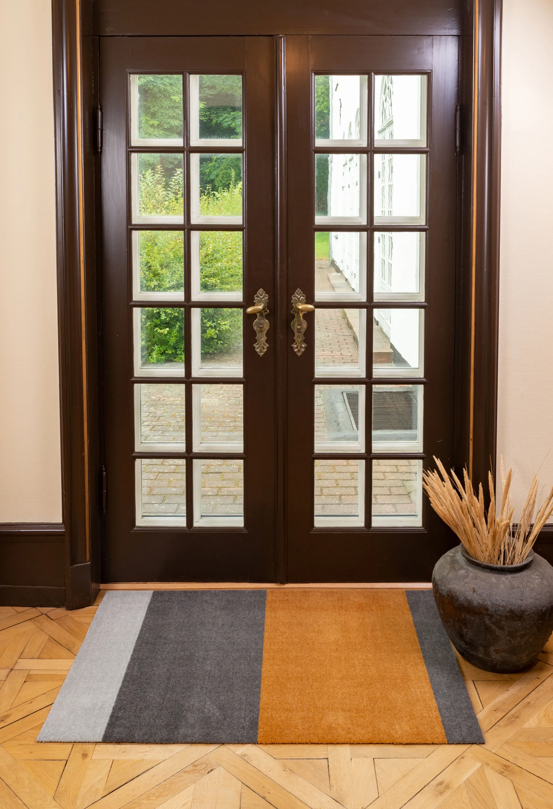 Stripes gångmatta horisontell, Grey-grey-dijon, 90x130 cm tica copenhagen