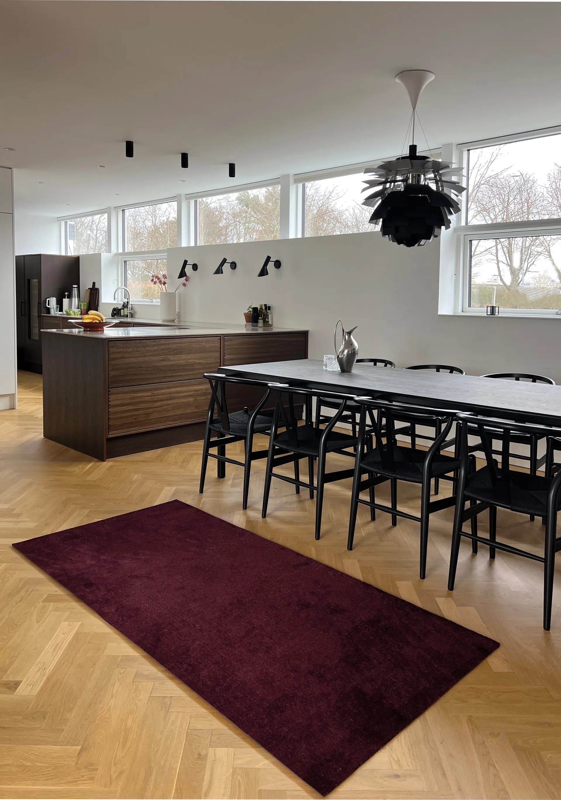 Unicolor gångmatta, Bordeaux, 90x200 cm tica copenhagen