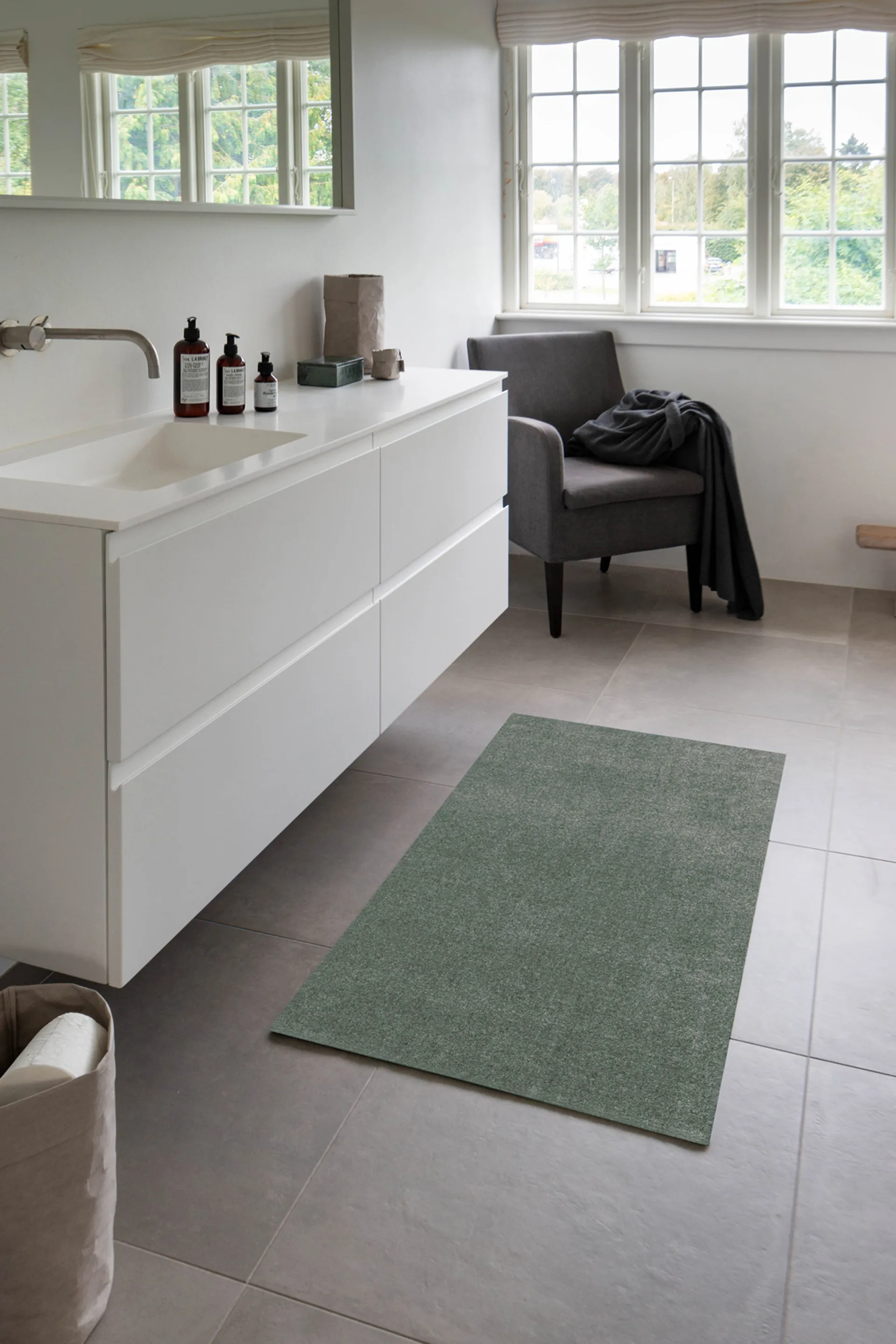 Unicolor gångmatta, Dusty green, 67x120 cm tica copenhagen