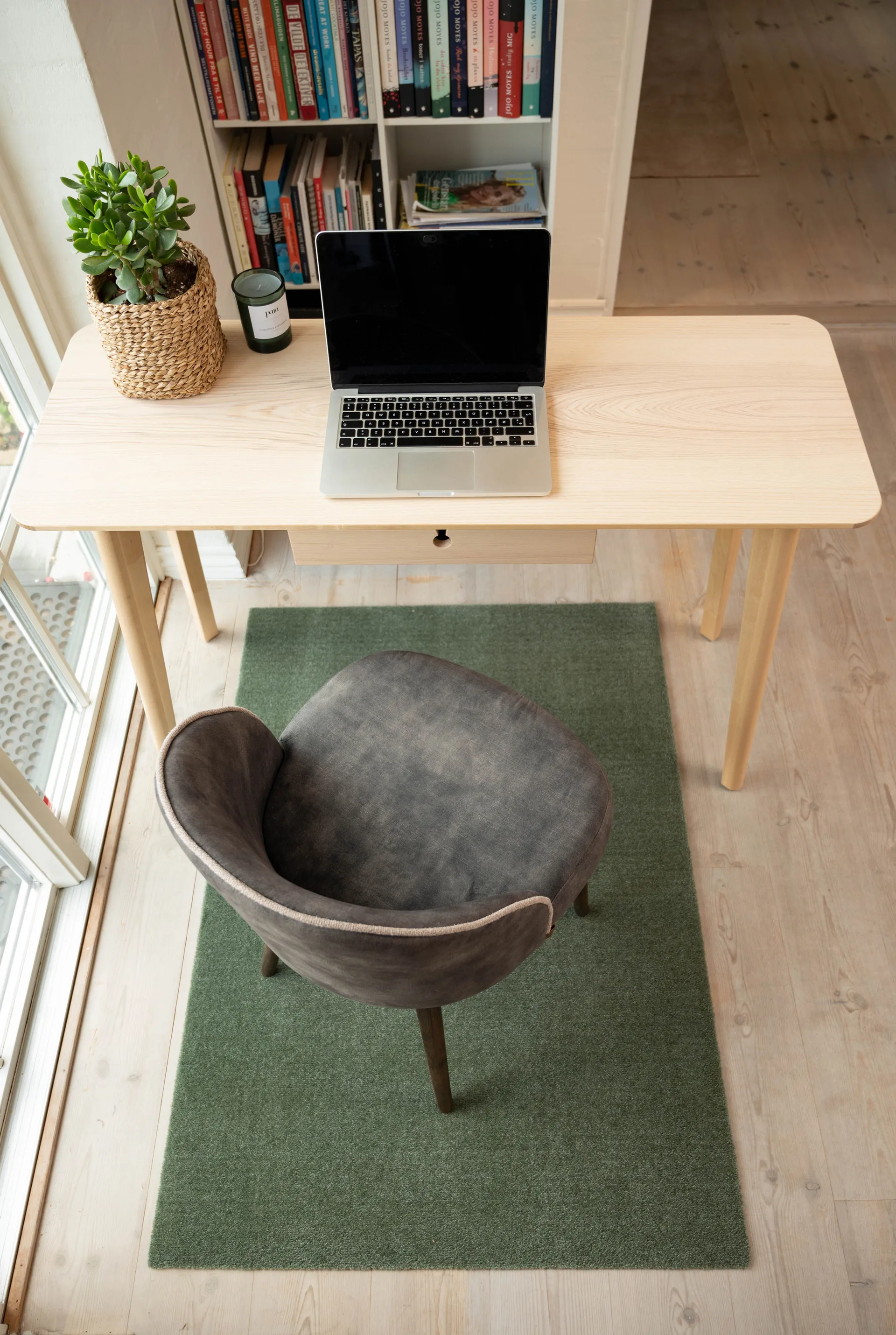 Unicolor gångmatta, Dusty green, 90x130 cm tica copenhagen