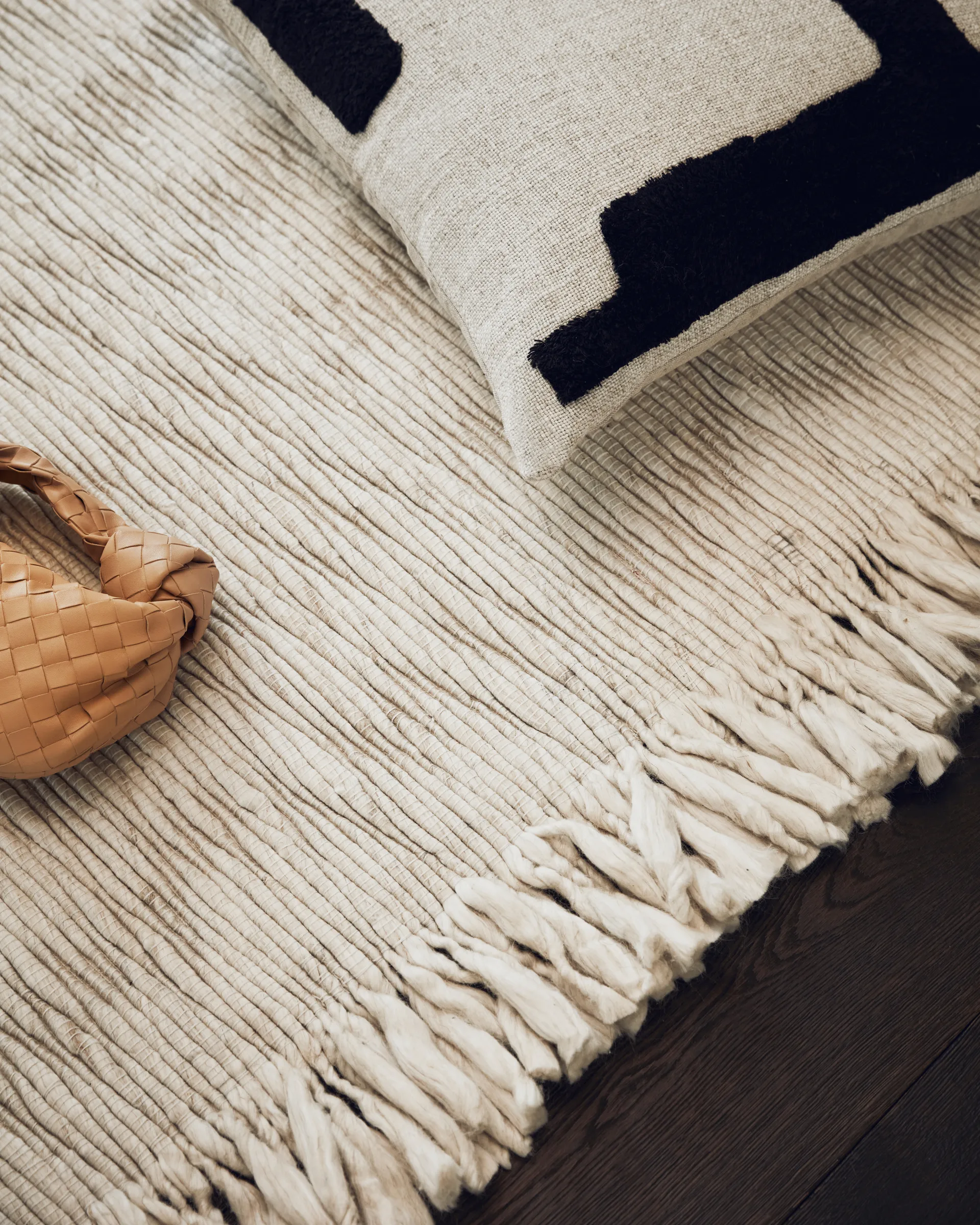 Fagerlund ullmatta 170x240 cm, Beige-offwhite Tinted