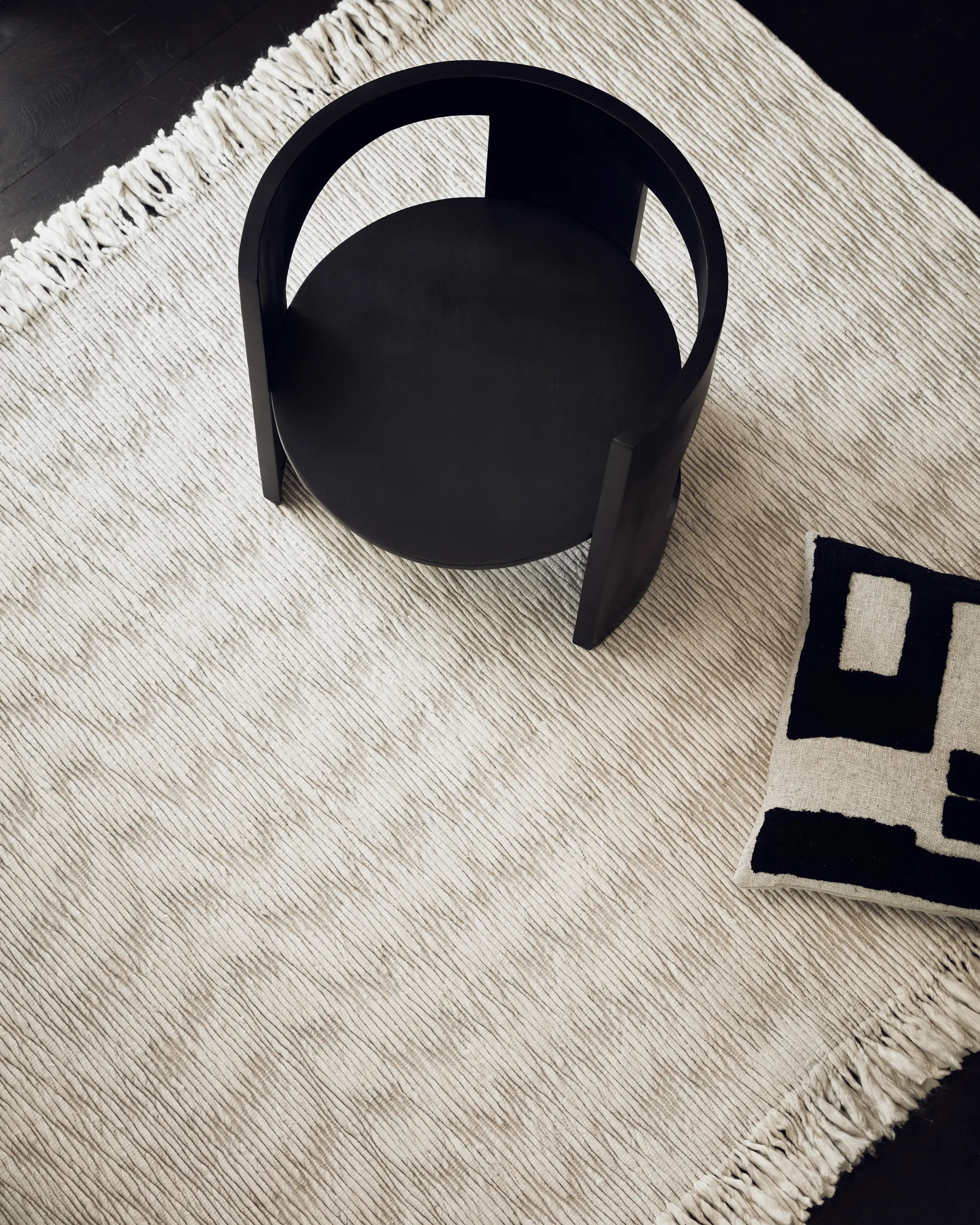 Fagerlund ullmatta 170x240 cm, Beige-offwhite Tinted