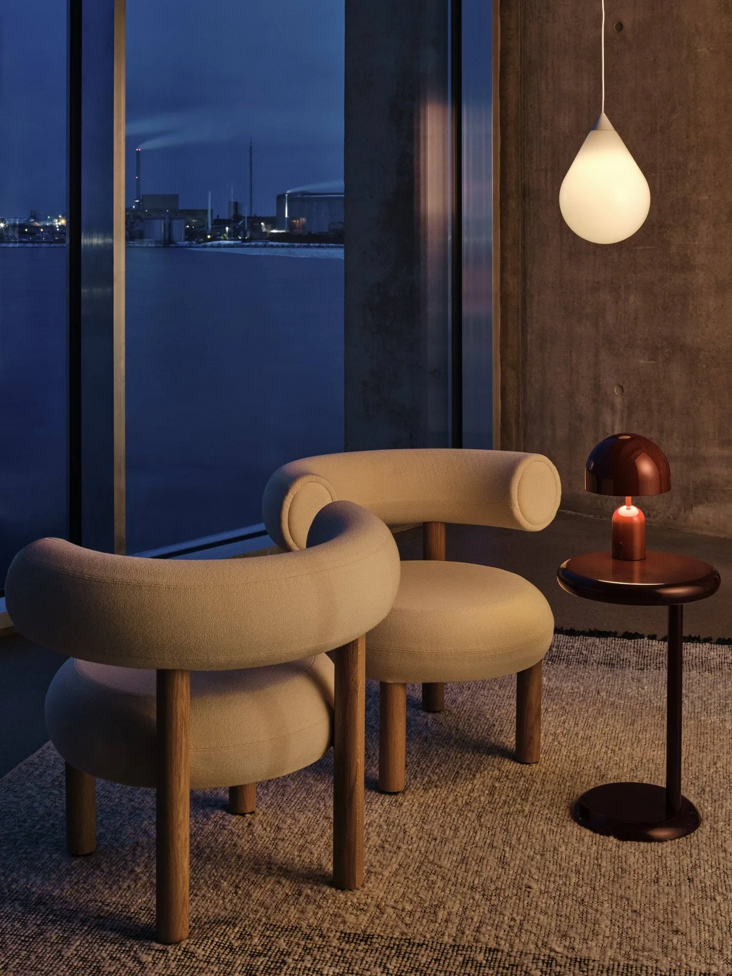 Bell Portabel LED bordslampa 28 cm v.2, Burgundy (vinröd) Tom Dixon