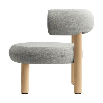 Fat loungestol - Brushed natural wood & natural alpine boucle - Tom Dixon