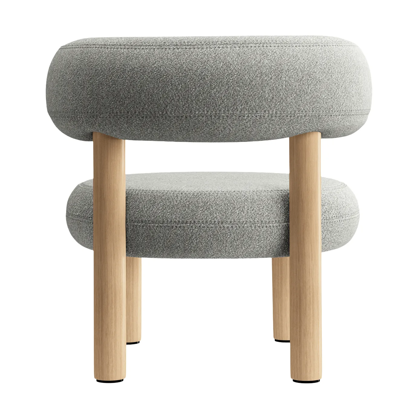 Fat loungestol, Brushed natural wood & natural alpine boucle Tom Dixon
