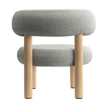 Fat loungestol - Brushed natural wood & natural alpine boucle - Tom Dixon