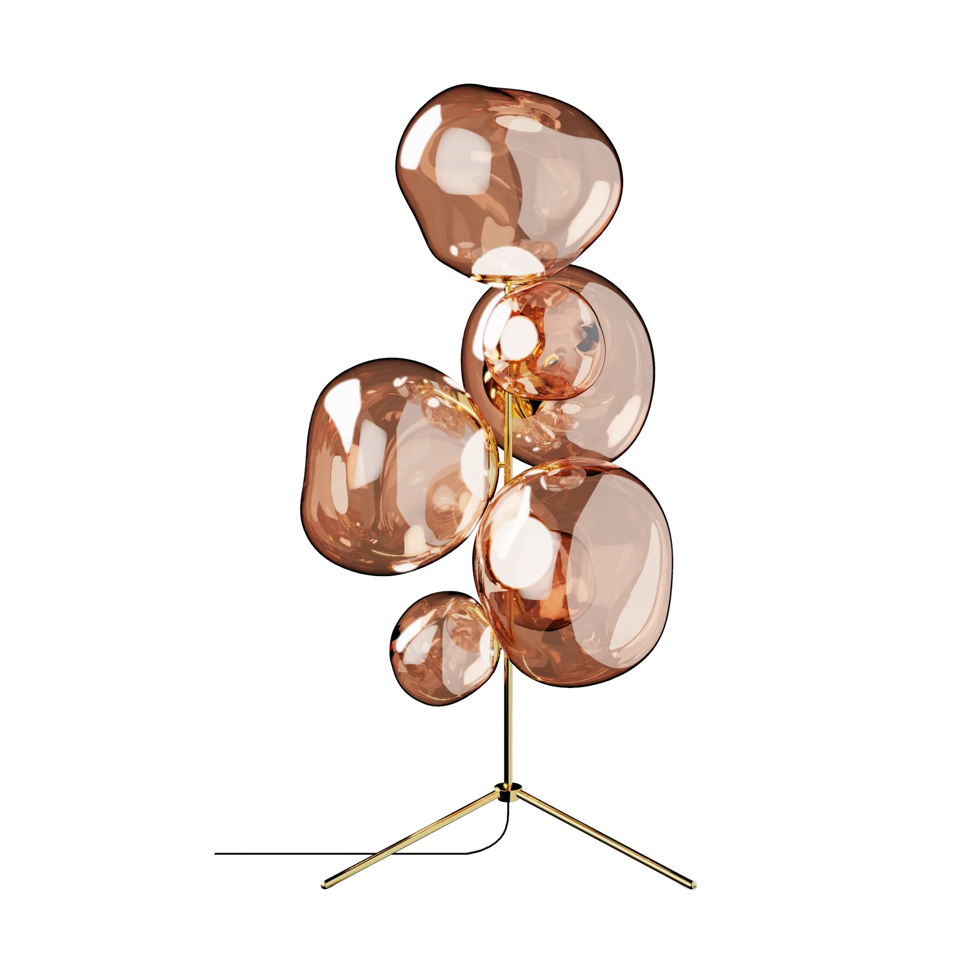 Melt Chandelier golvlampa LED 175 cm, Copper Tom Dixon