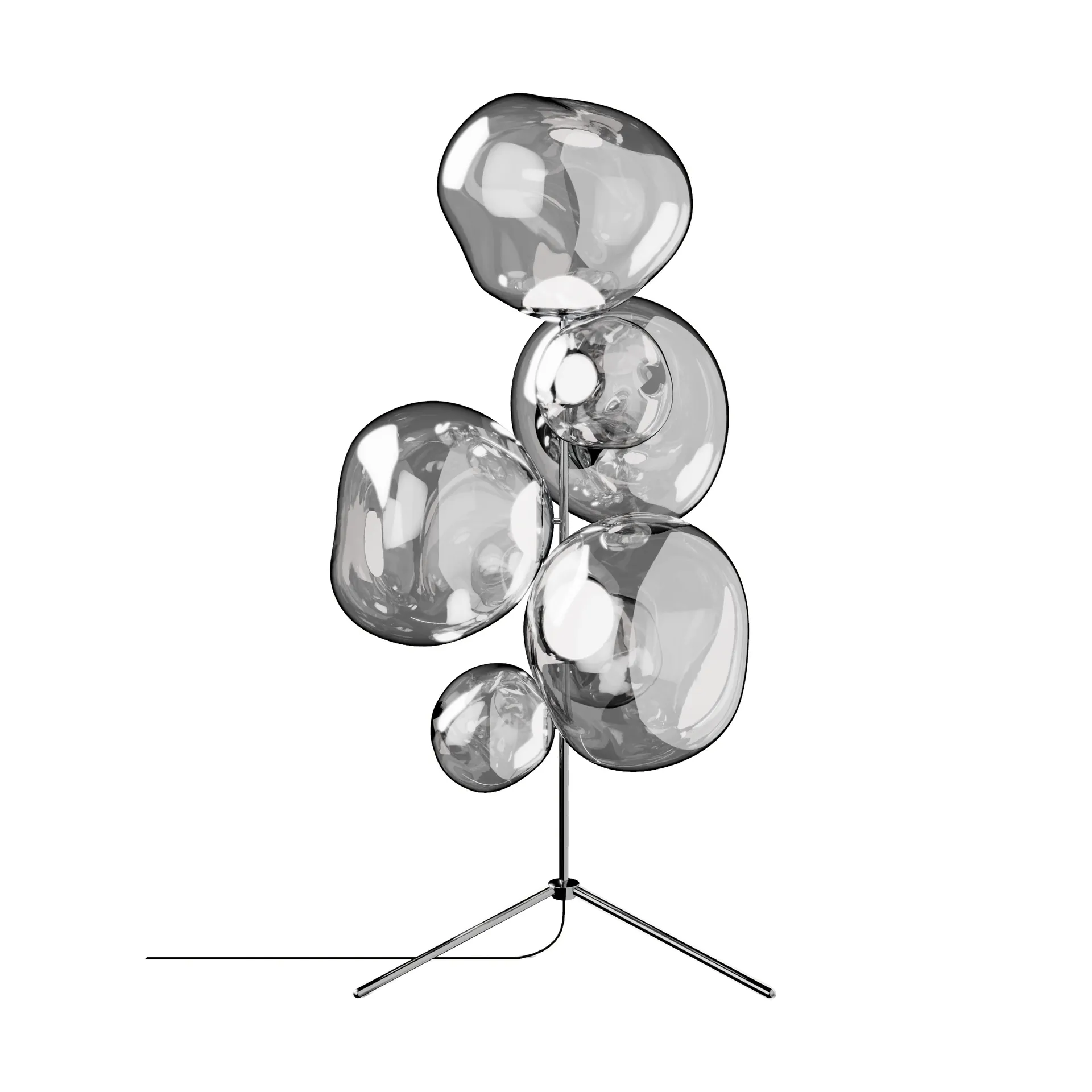 Melt Chandelier golvlampa LED 175 cm, Silver Tom Dixon