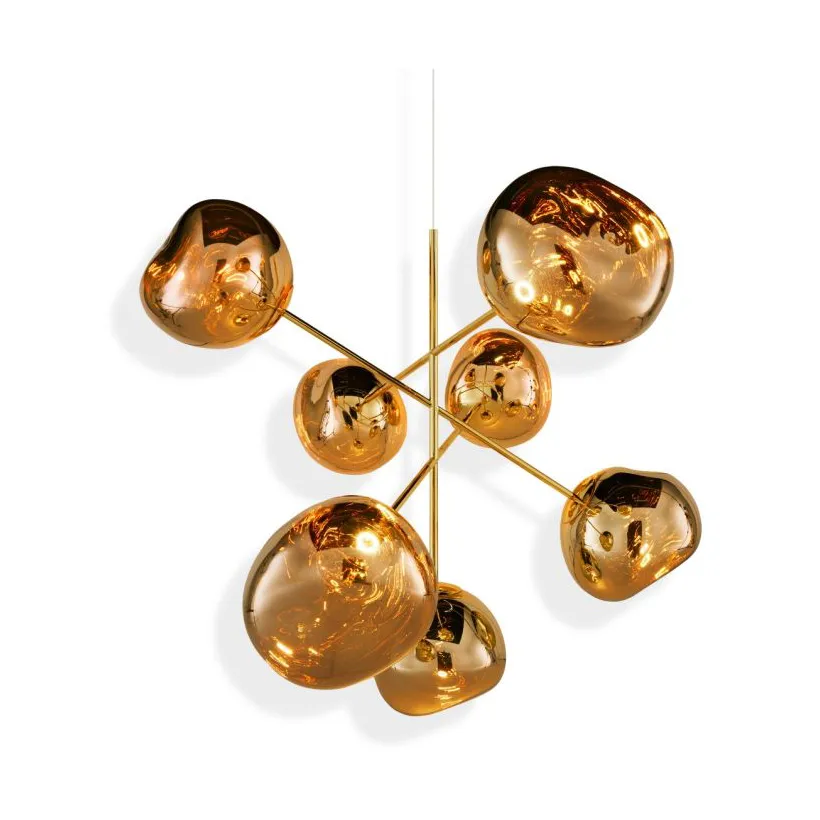 Melt Chandelier large takkrona LED 196 cm, Gold Tom Dixon