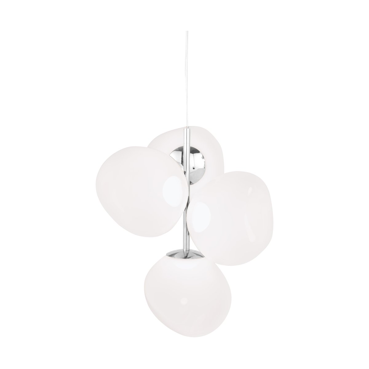 Tom Dixon Melt Chandelier small takkrona LED 103 cm Opal-silver