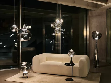 Melt Cone fat golvlampa LED 174,5 cm - Nickel-silverfärgad - Tom Dixon