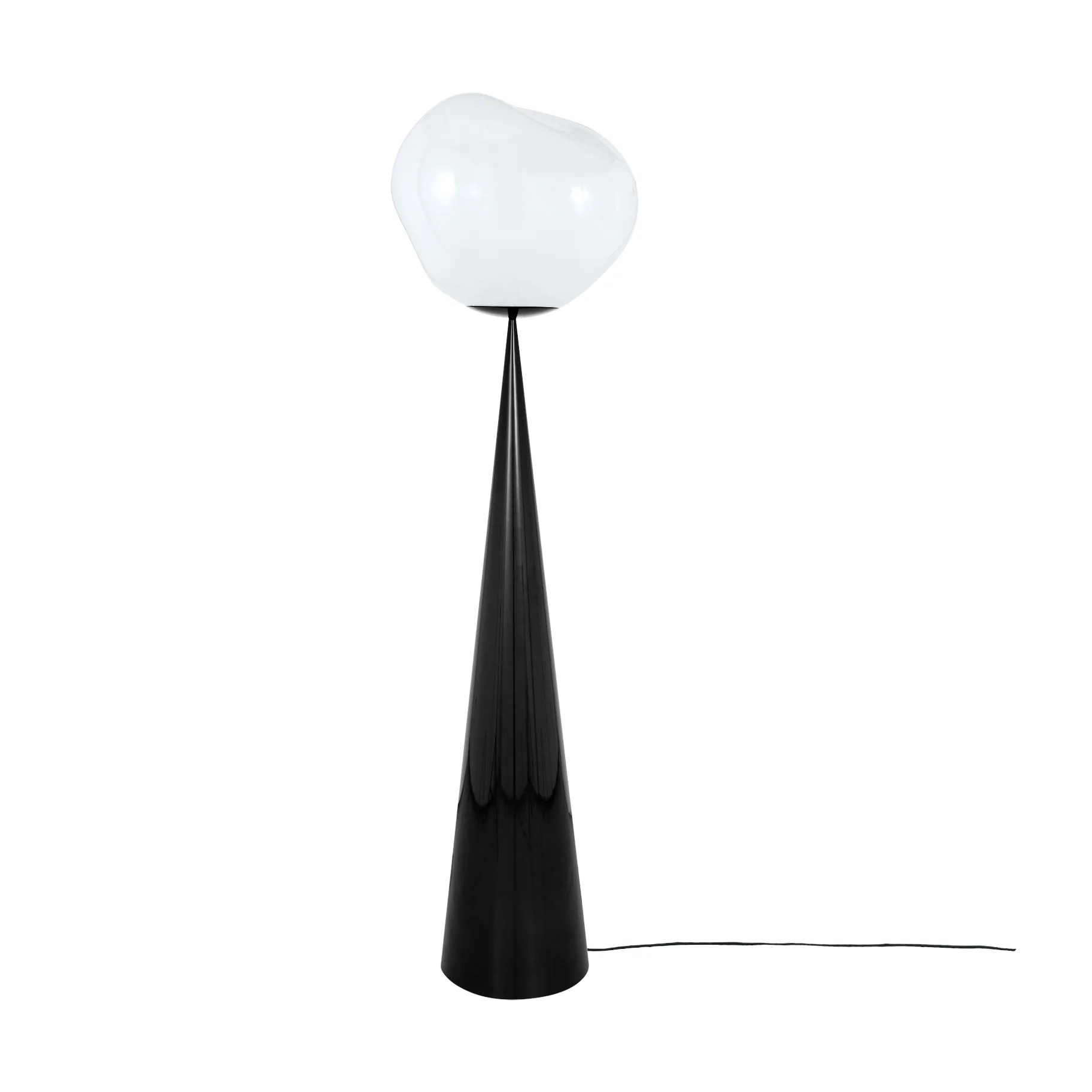 Melt Cone fat golvlampa LED 174,5 cm, Opal-black