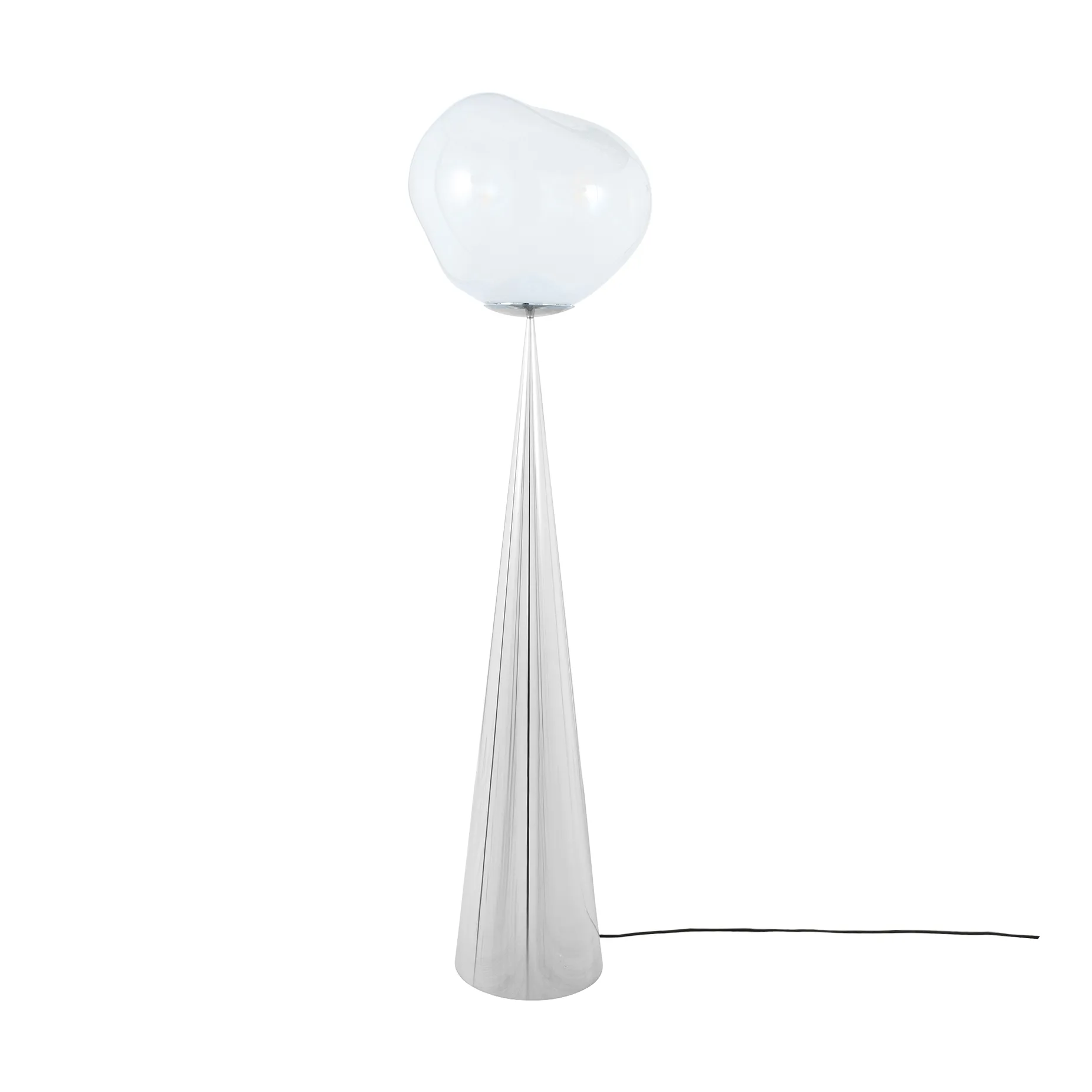 Melt Cone fat golvlampa LED 174,5 cm, Opal-silver