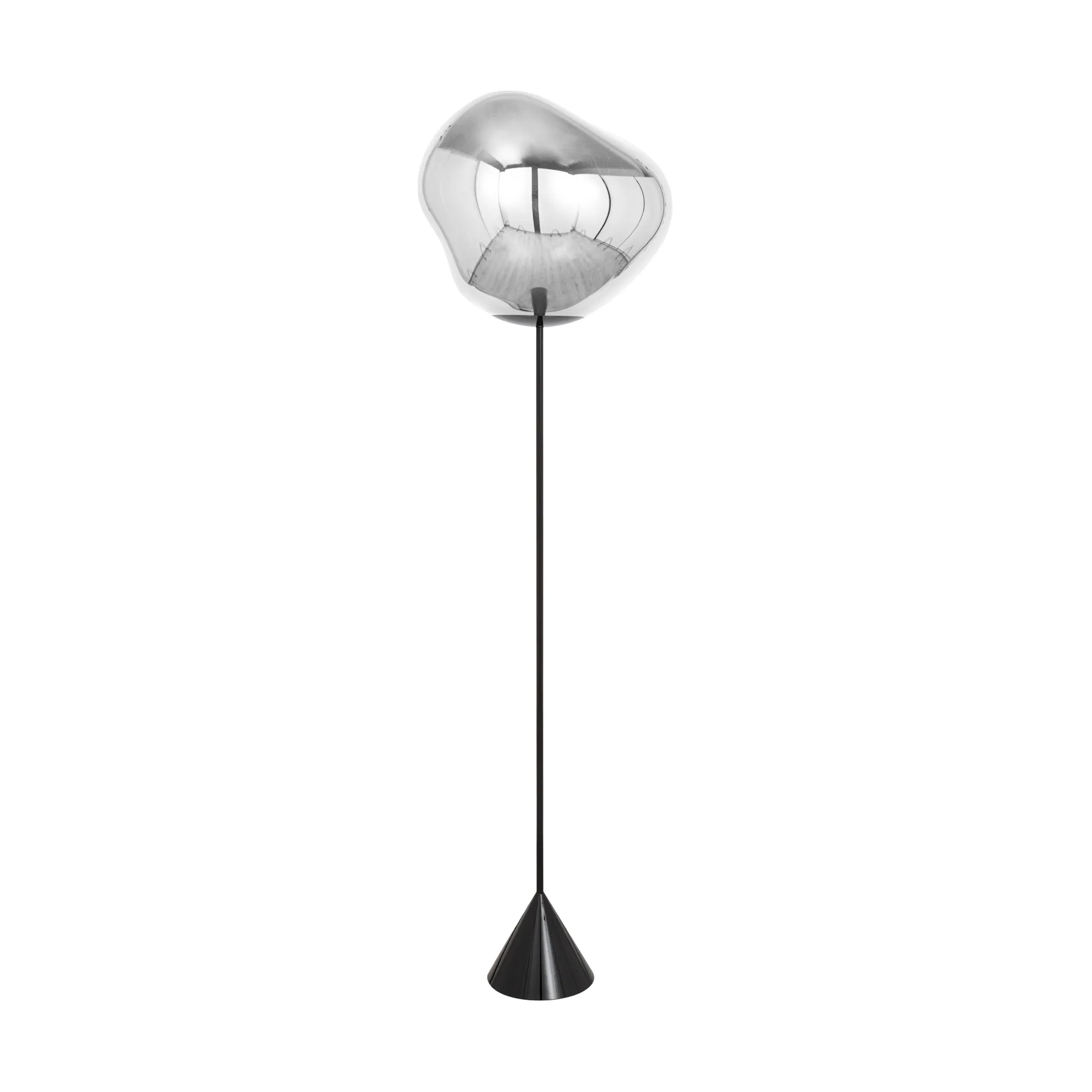 Melt Cone slim golvlampa LED 180 cm, Silver