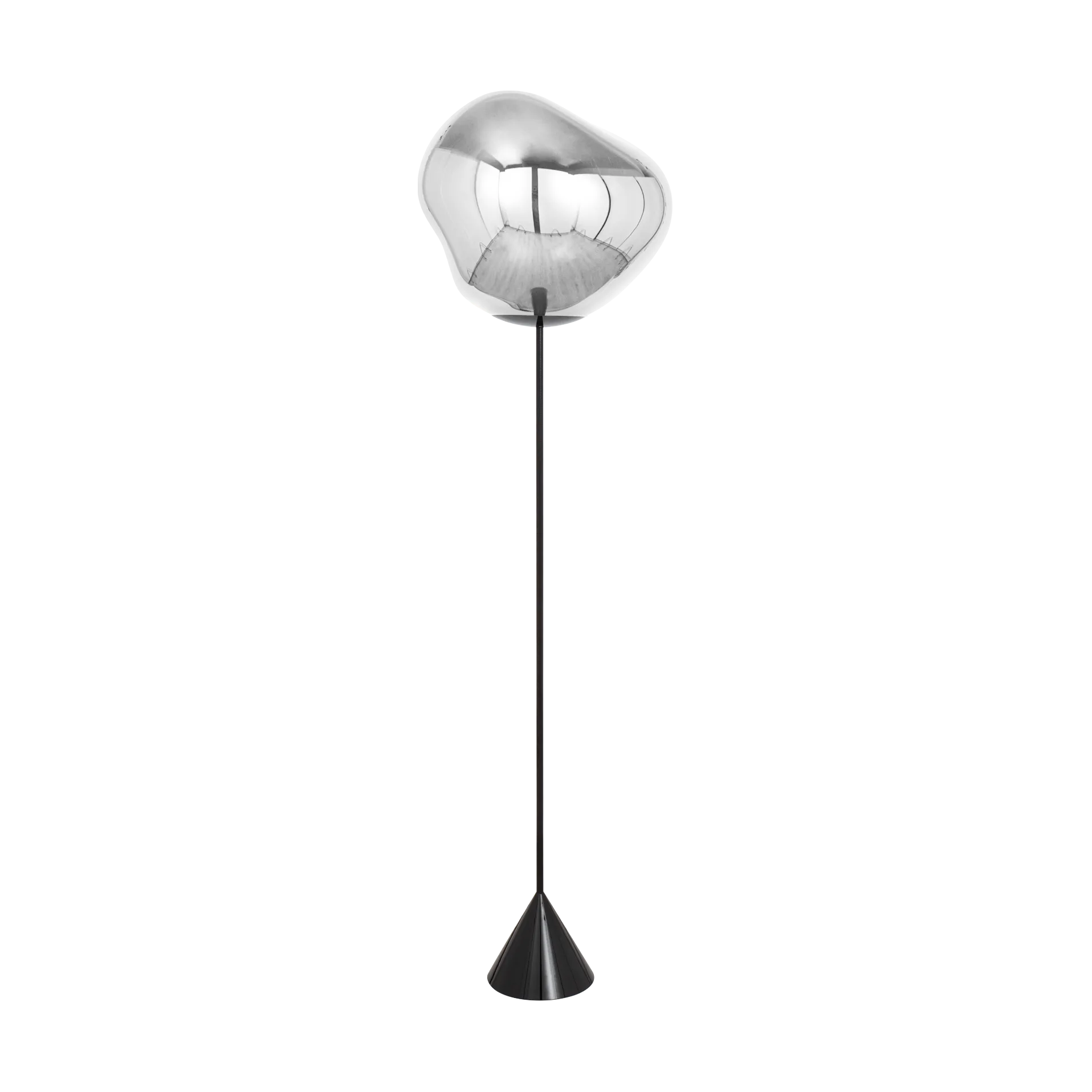Melt Cone slim golvlampa LED 180 cm, Silver Tom Dixon