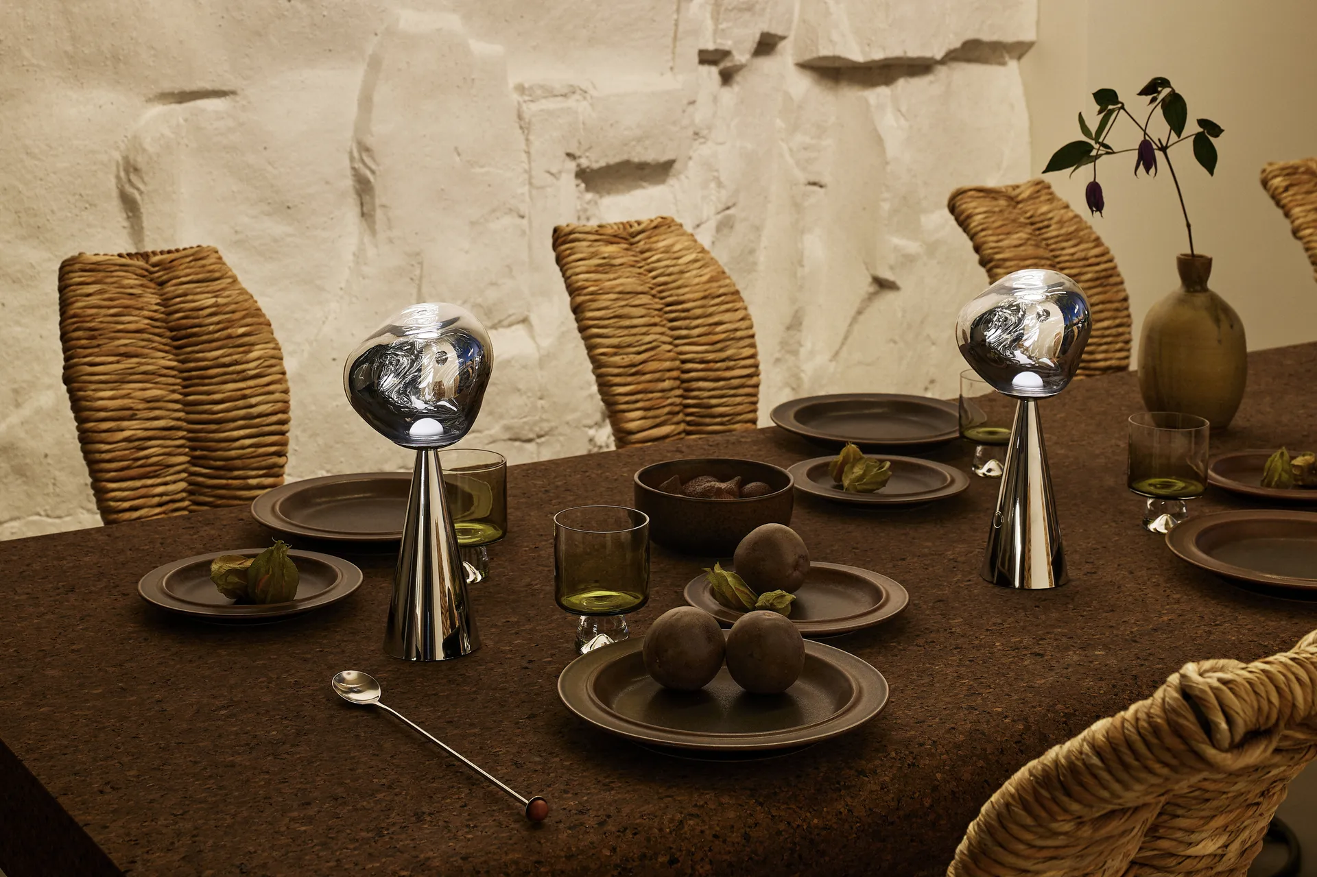 Melt Portable LED bordslampa 28,5 cm, Silver Tom Dixon