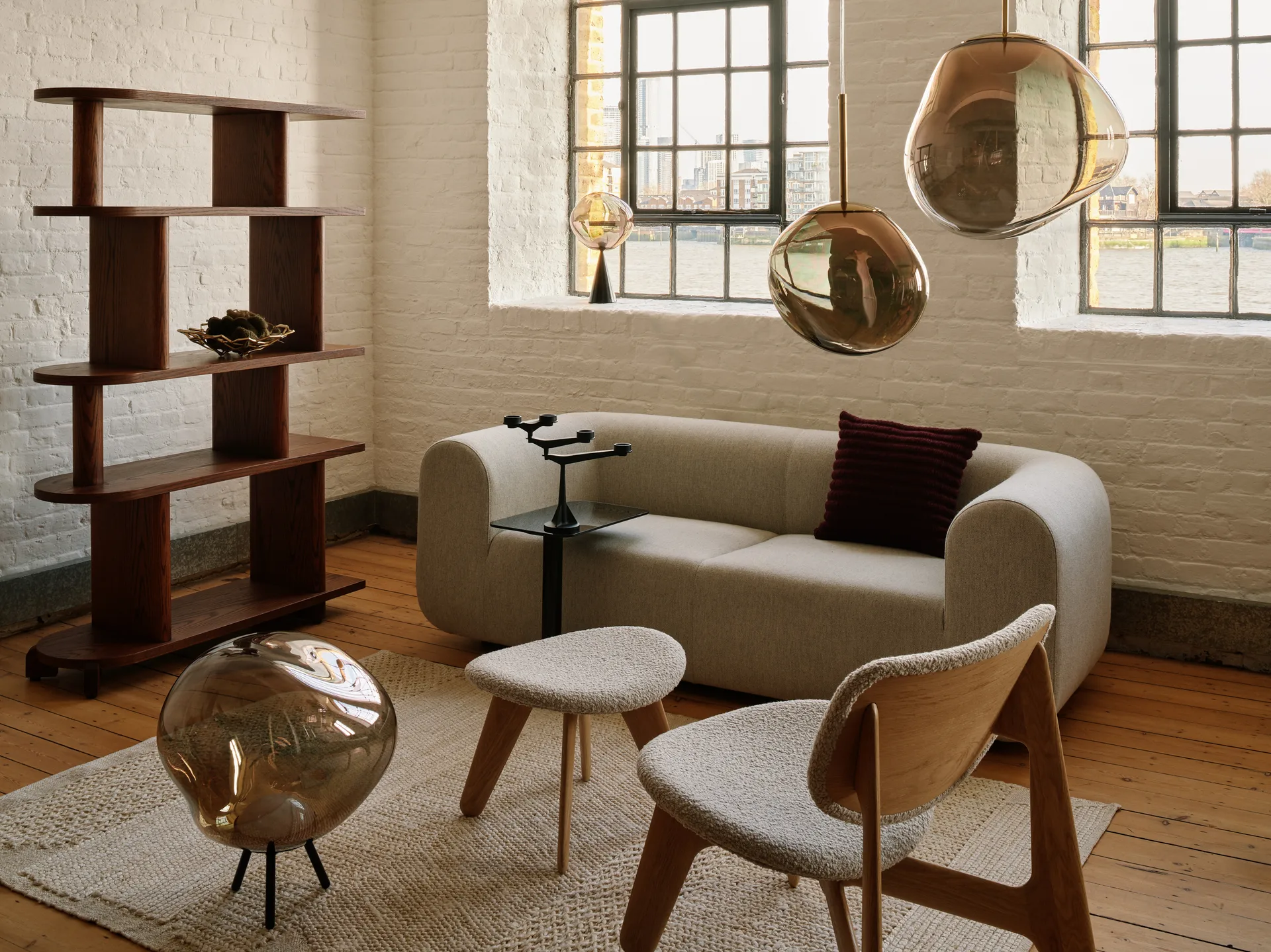 Ridge kudde 45x45 cm, Burgundy Tom Dixon