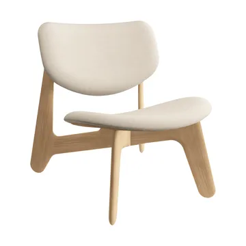 Slab loungestol klädd sits - Natural brushed oak-Linara 05 CMHR Cream - Tom Dixon