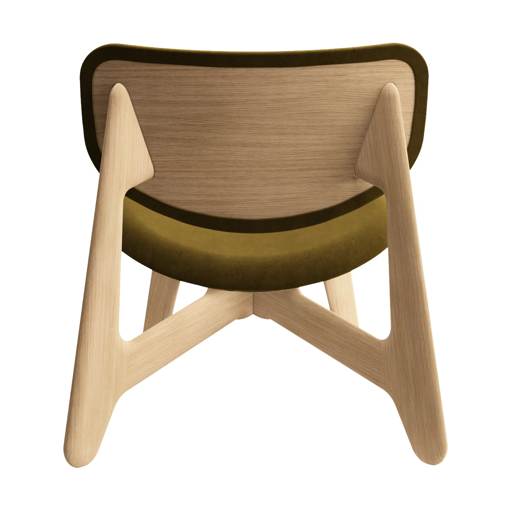 Slab loungestol klädd sits, Natural brushed oak-Royal 0162 CMHR Khaki Tom Dixon