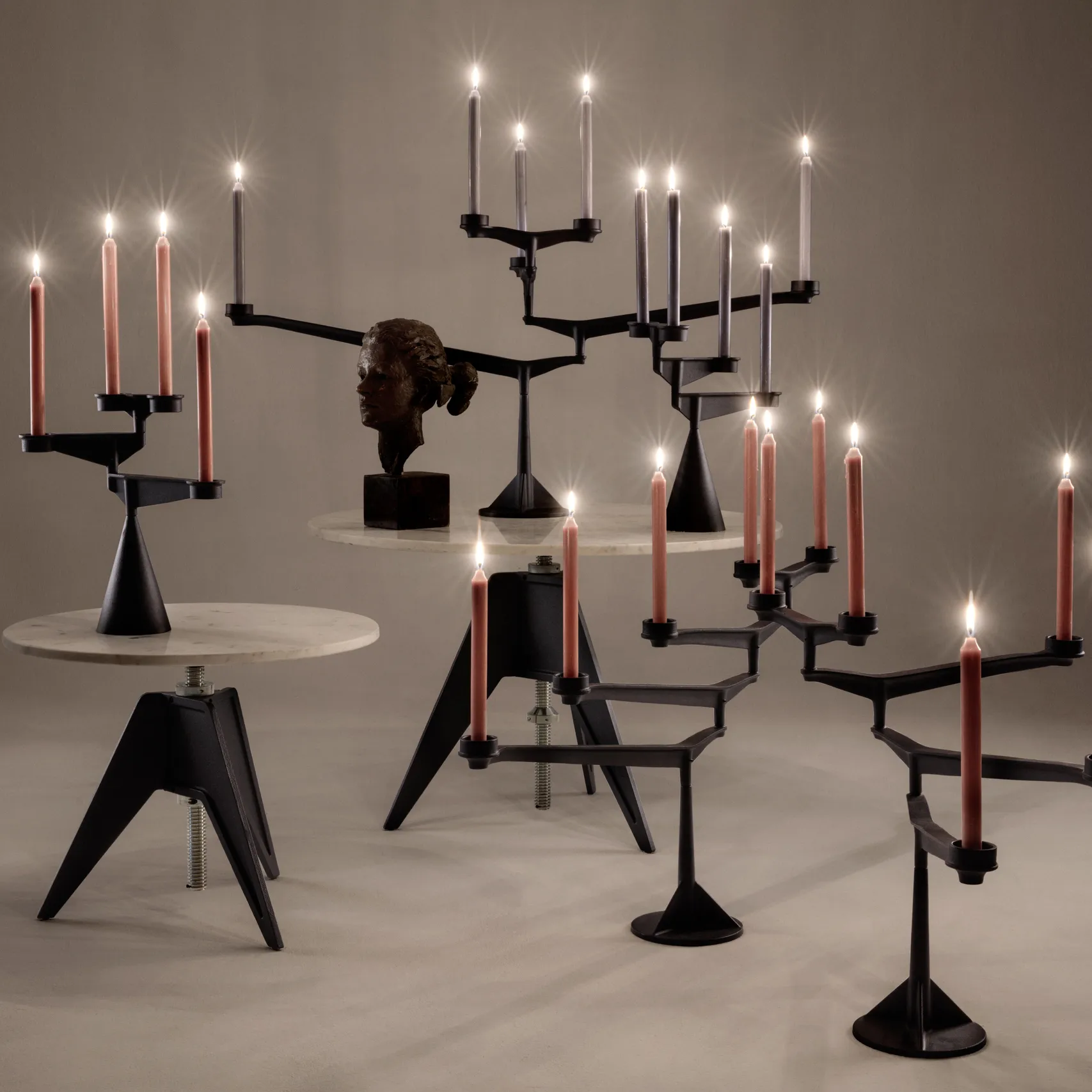 Spin kandelaber mini, Svart Tom Dixon