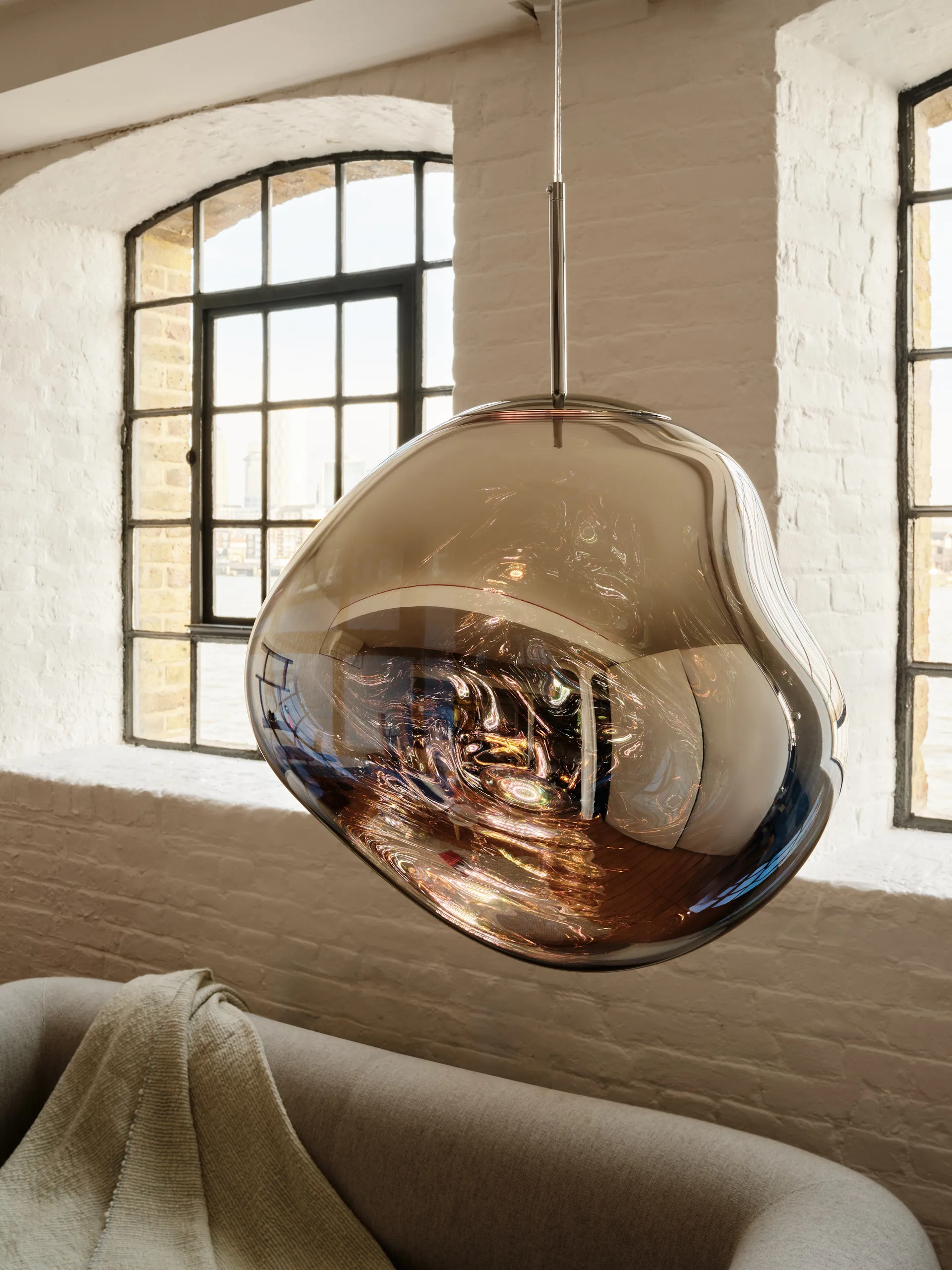 Thread filt 140x180 cm, Blue & White Tom Dixon