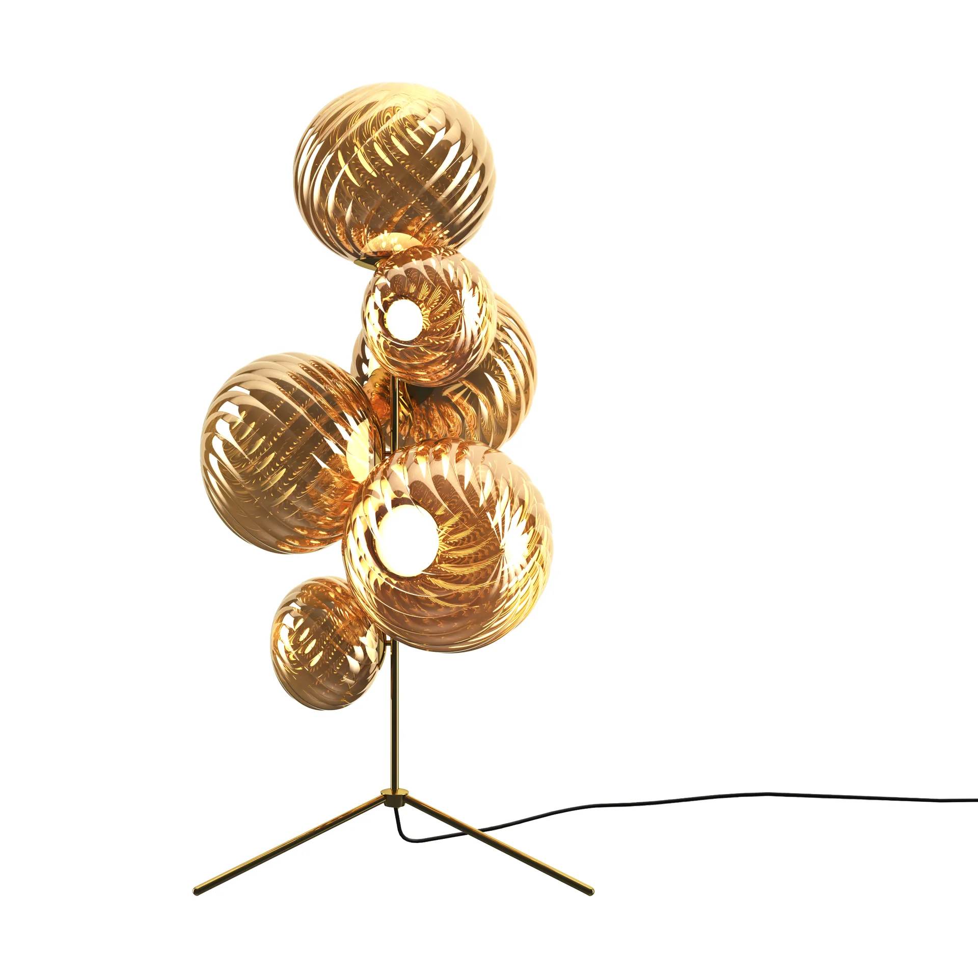 Whirl chandelier golvlampa, Gold Tom Dixon