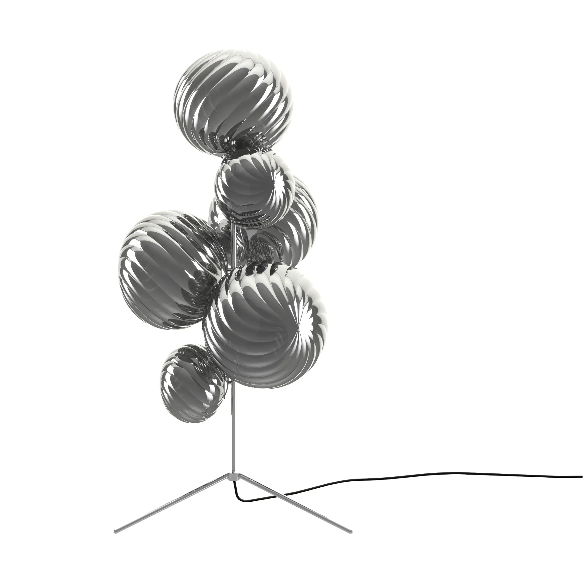 Whirl chandelier golvlampa, Silver Tom Dixon