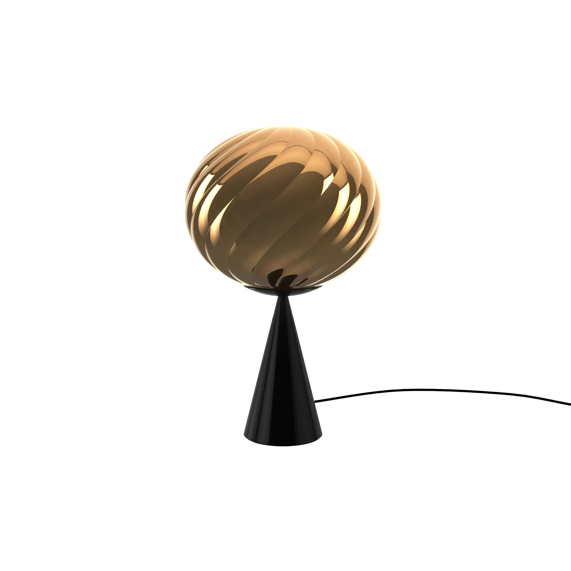 Whirl cone fat bordslampa, Gold-black Tom Dixon
