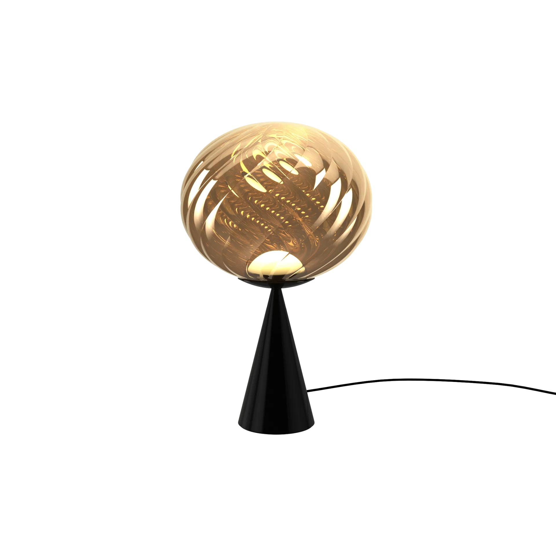 Whirl cone fat bordslampa, Gold-black Tom Dixon
