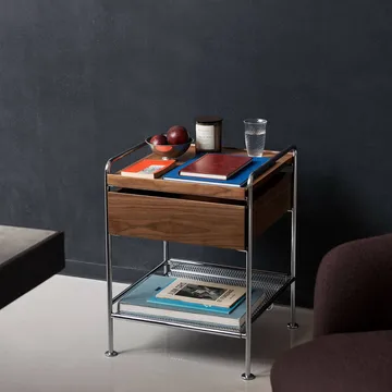 Alima NDS3 sidobord - Lackerad valnöt-krom - &Tradition
