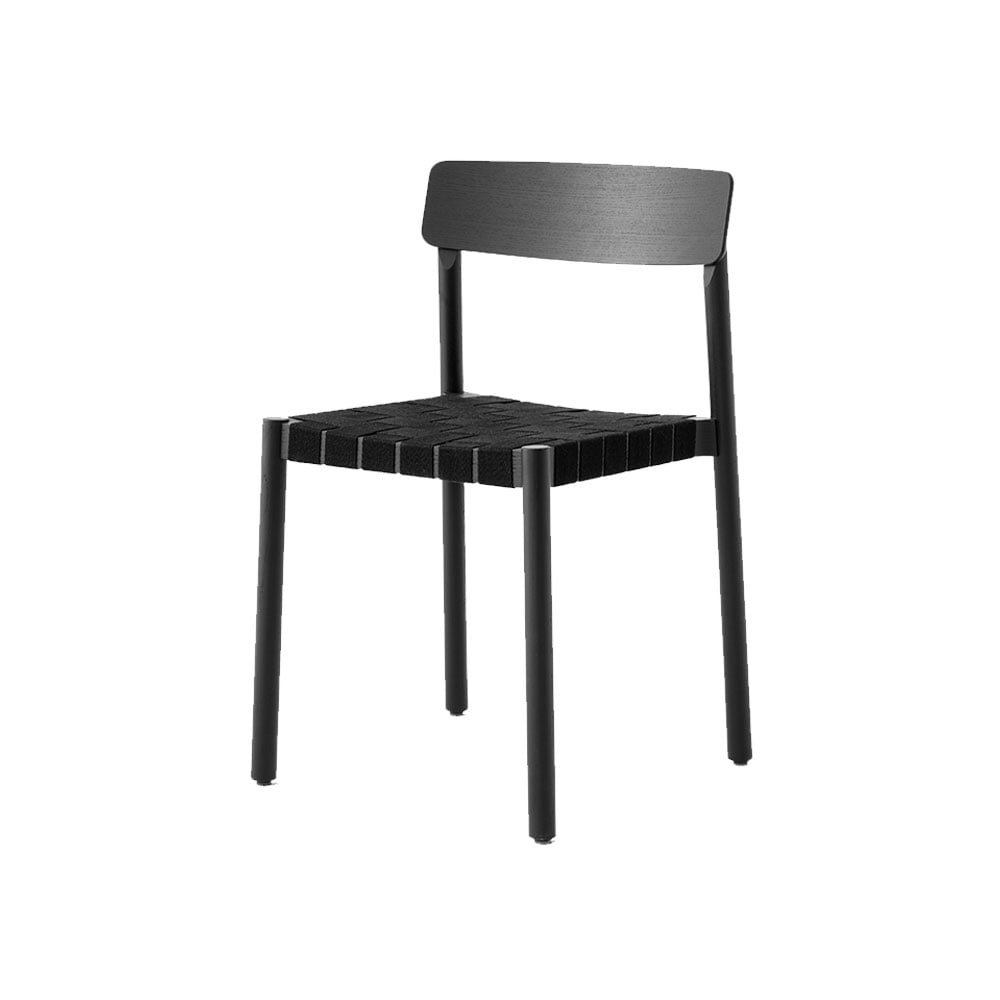 &Tradition Betty TK1 stol black, svart flätad linnebandsits