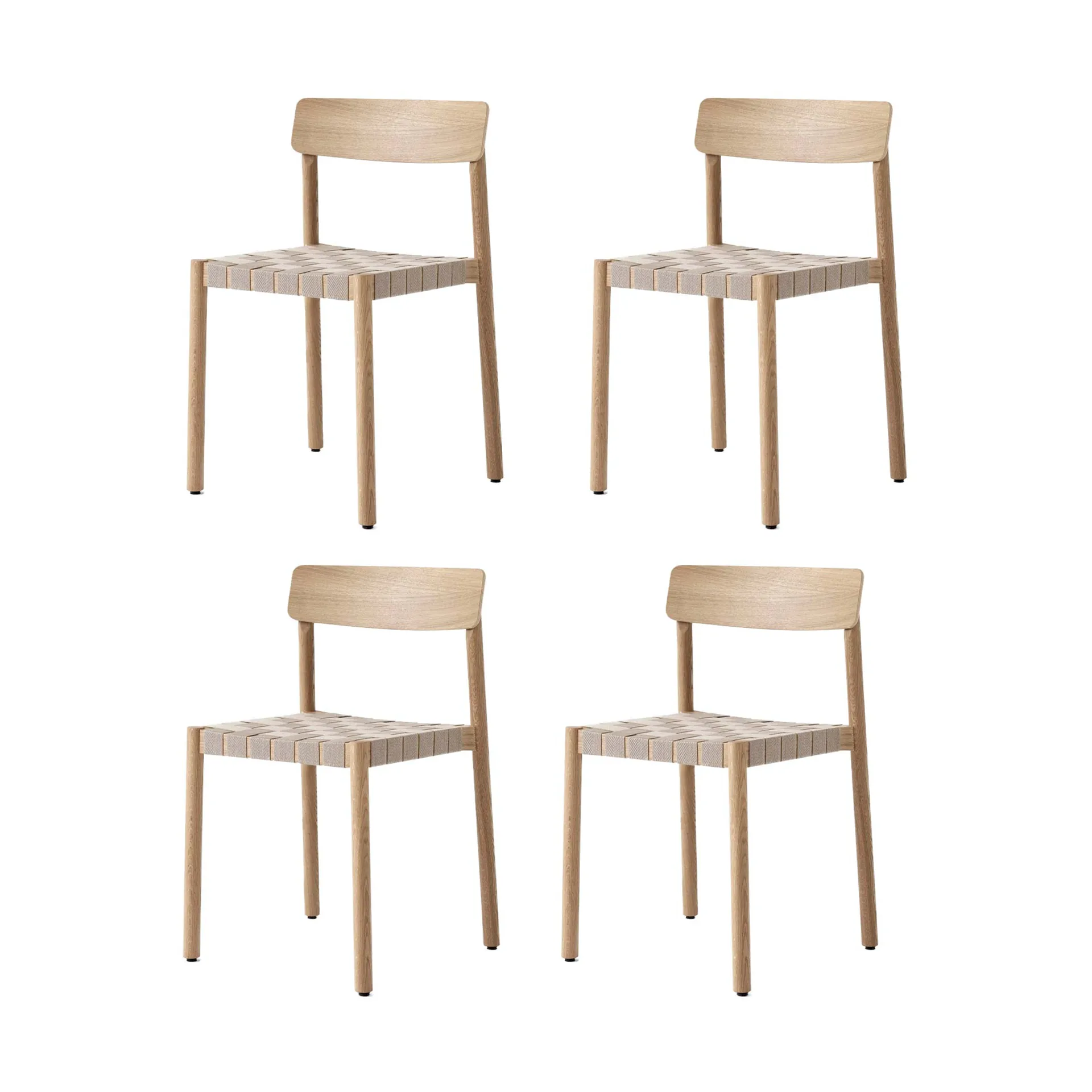 Betty TK1 stol, Ek-naturflätad linnebandsits, 4-pack,  &Tradition