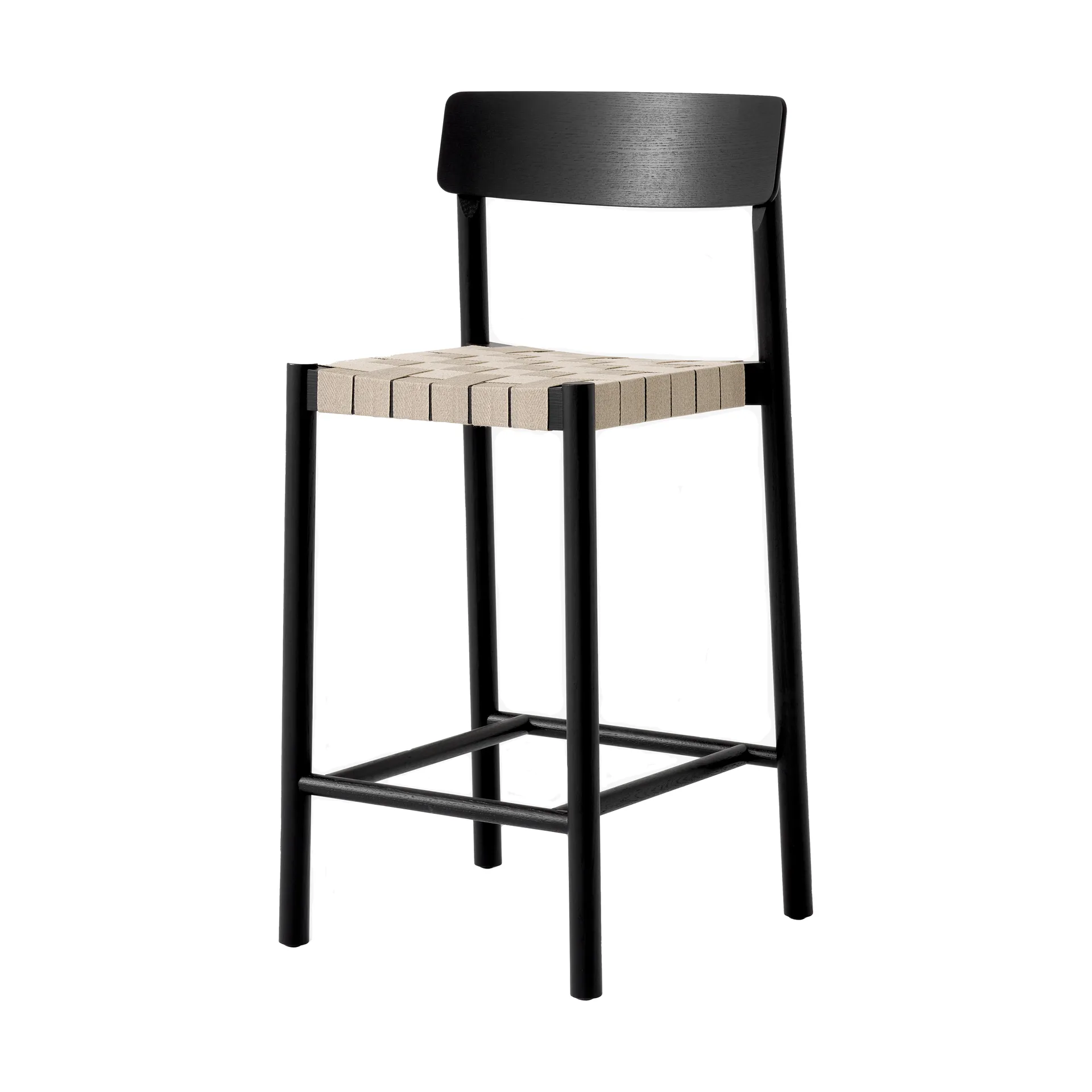 Betty TK12 Counter Chair barstol 65 cm, Naturfärgat lin-svartlackad ask &Tradition