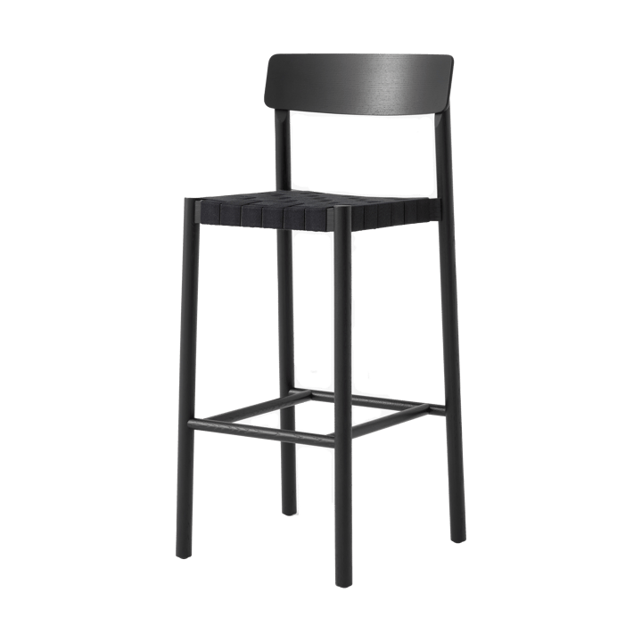 Betty TK15 Bar Chair barstol 75 cm - Black lacquered ash-black linen - &Tradition