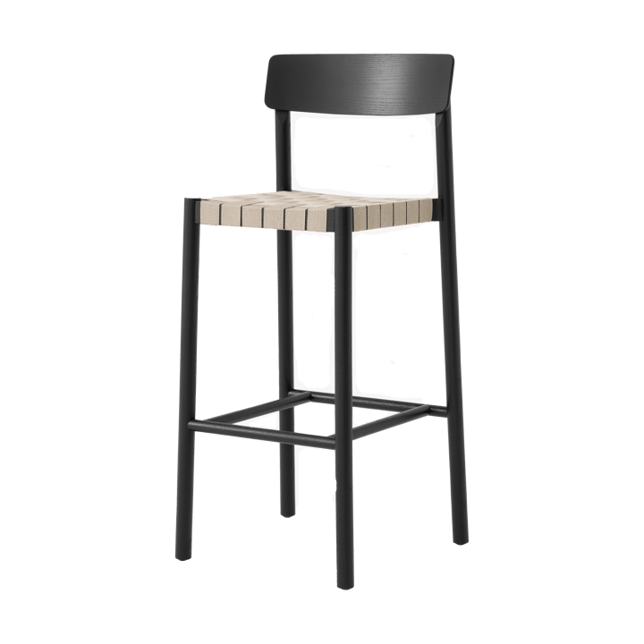 Betty TK15 Bar Chair barstol 75 cm - Black lacquered ash-natural linen - &Tradition